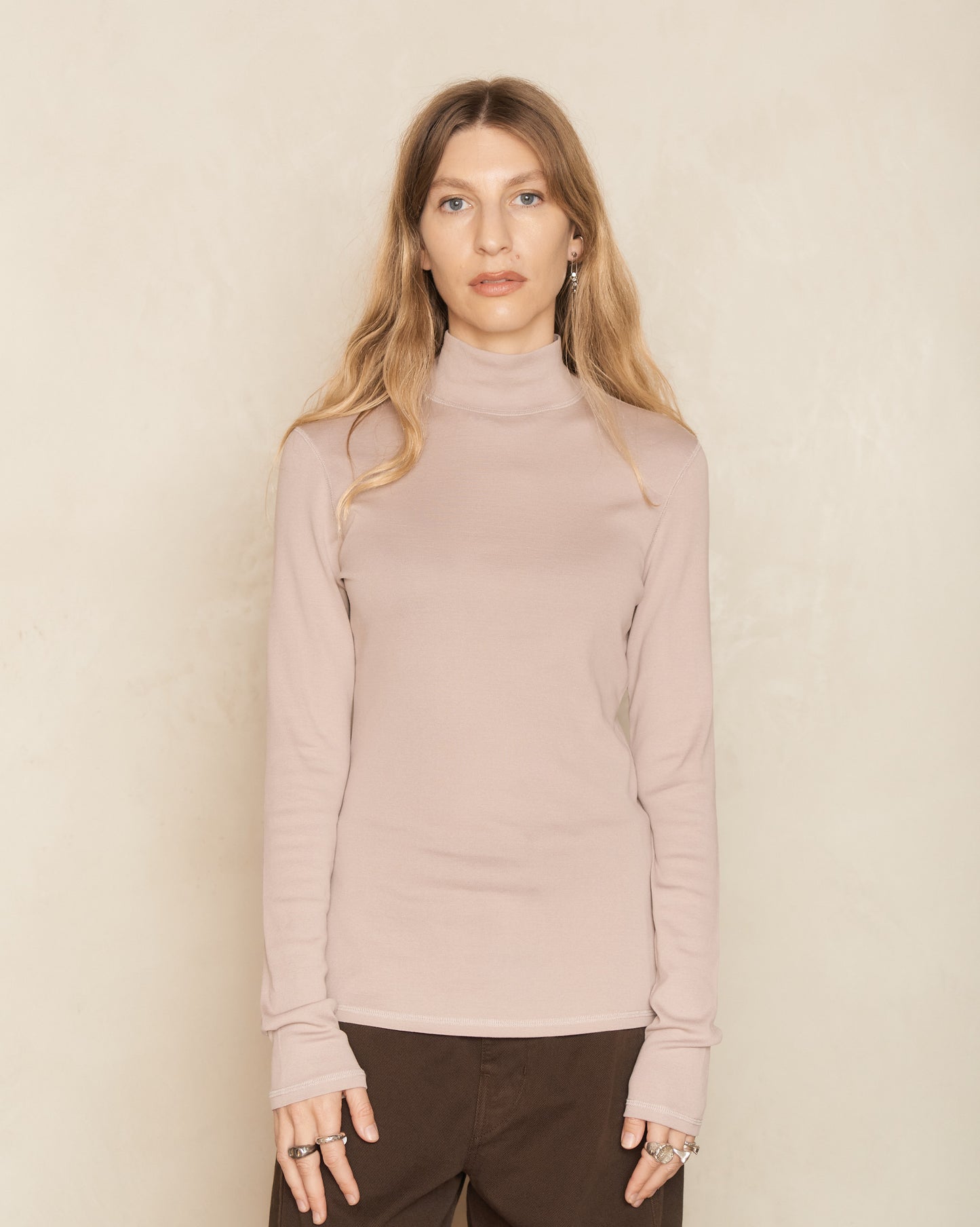 Violet Ice Ribbed Turtleneck