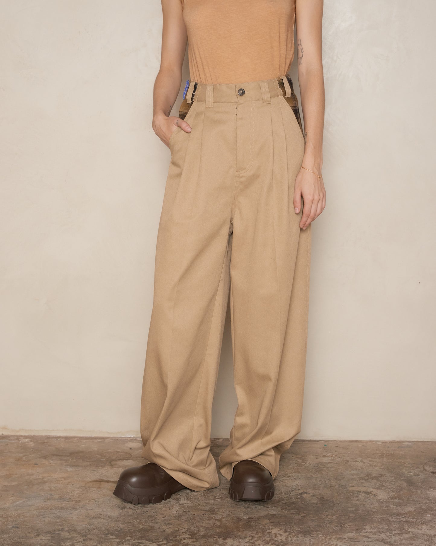 Beige Pendleton Yoke Trousers