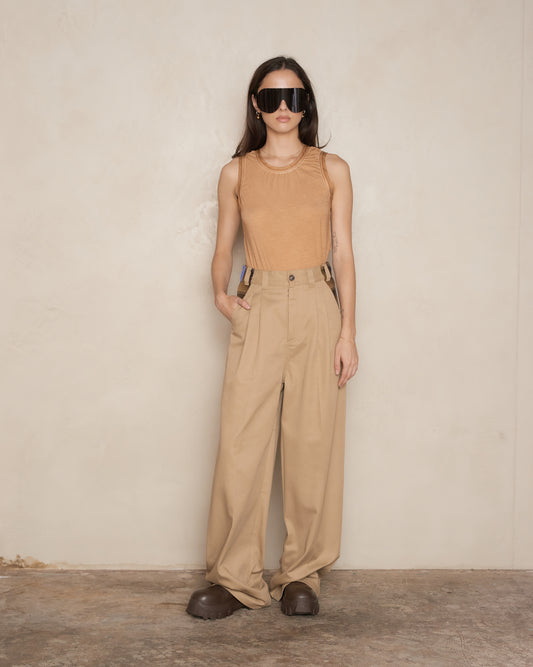 Beige Pendleton Yoke Trousers