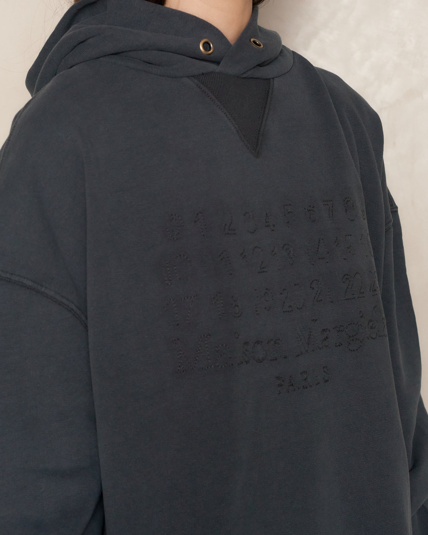 Black Faded Reverse Logo Hooded Sweatshirt