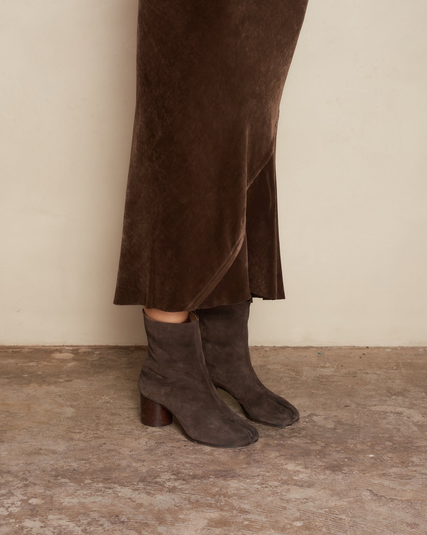 Brown Suede Tabi Boots