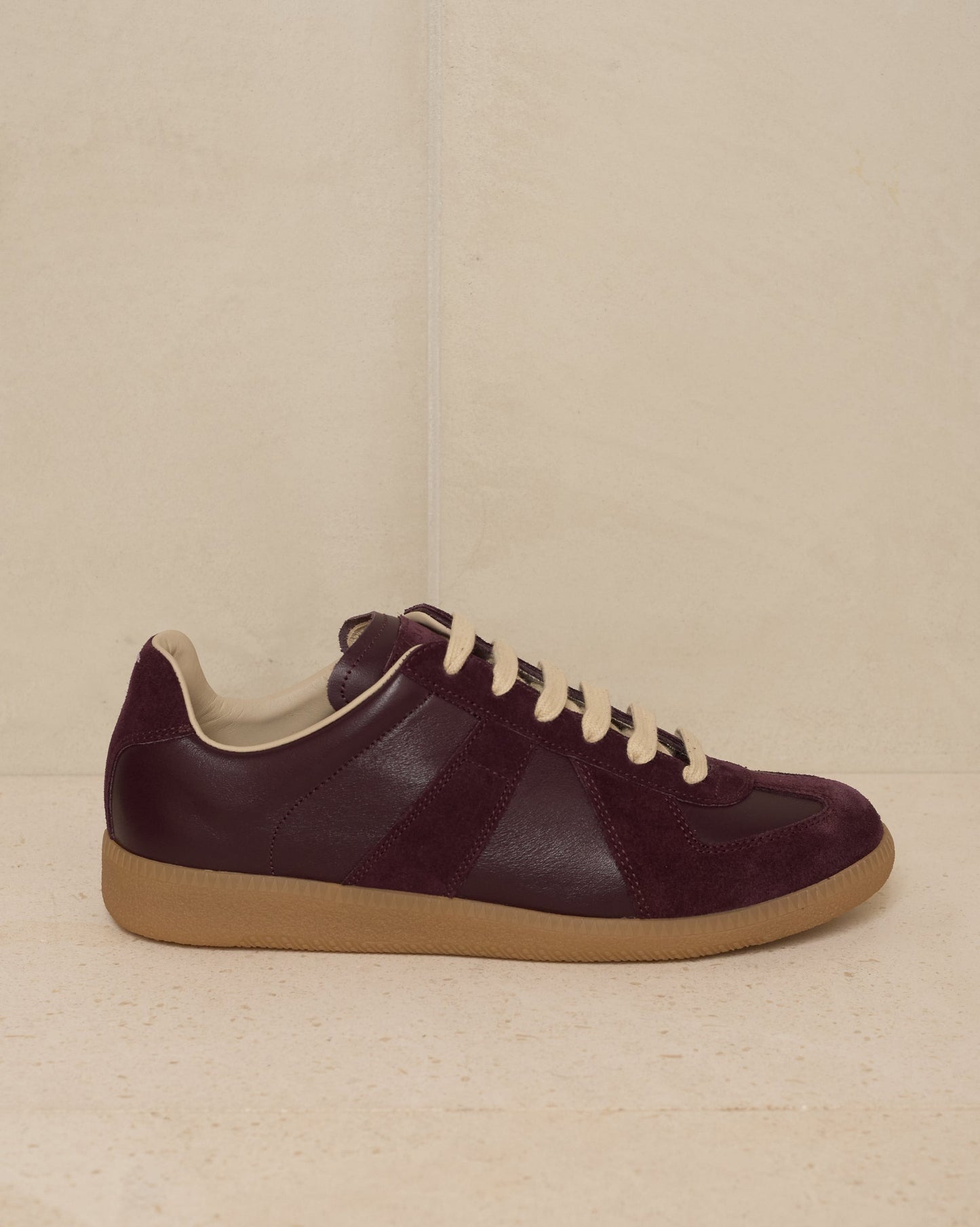 maison margiela burgundy red replica sneakers