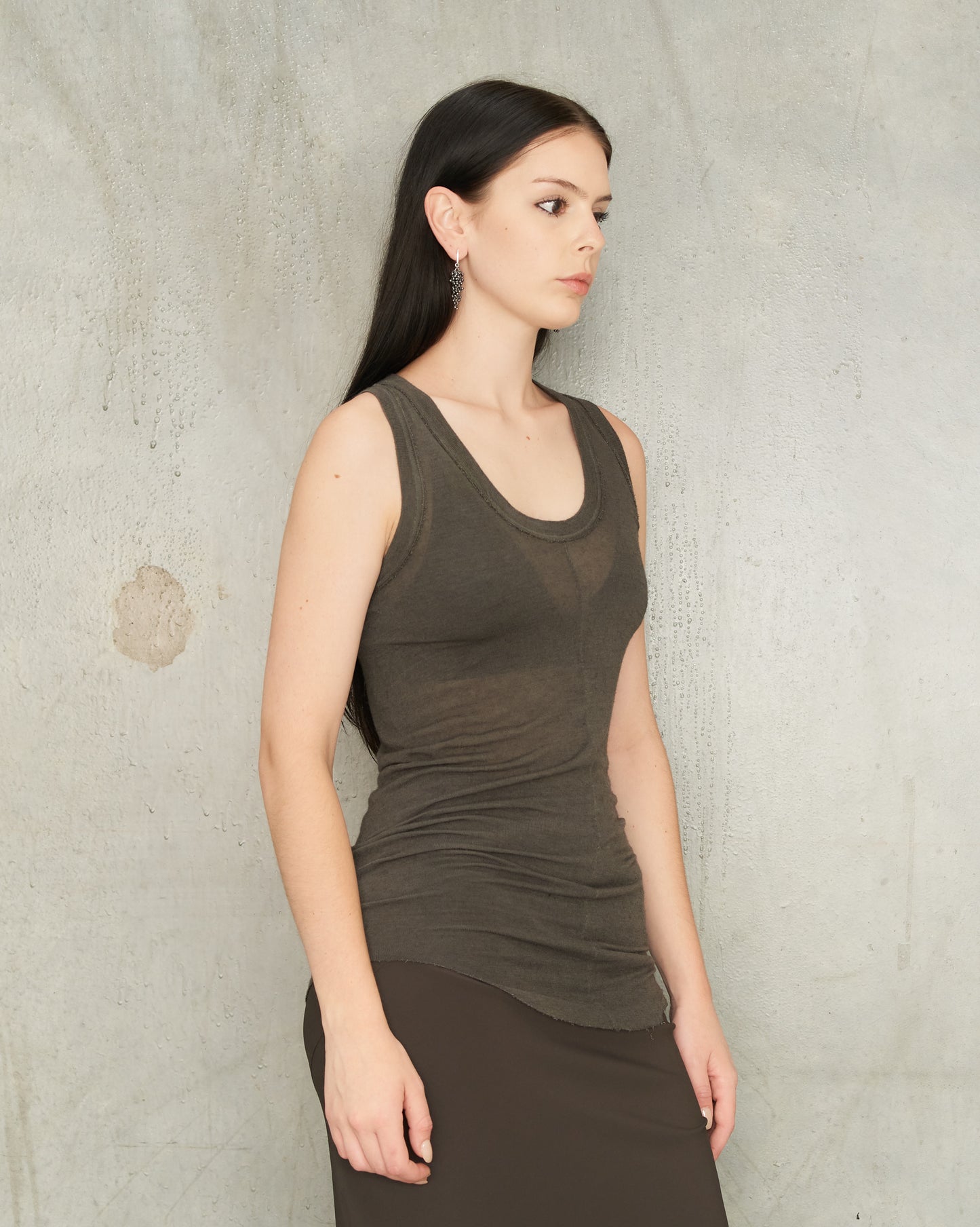 Grey Central Seam Tank Top