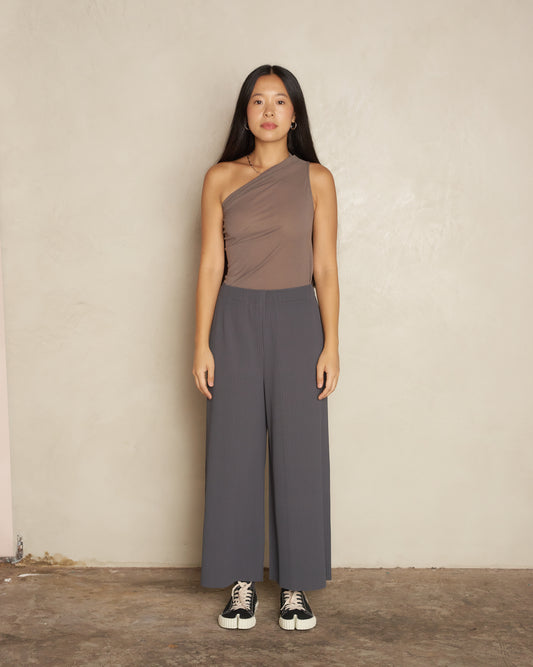 Charcoal Classic Fine Knit Pleat Trouser