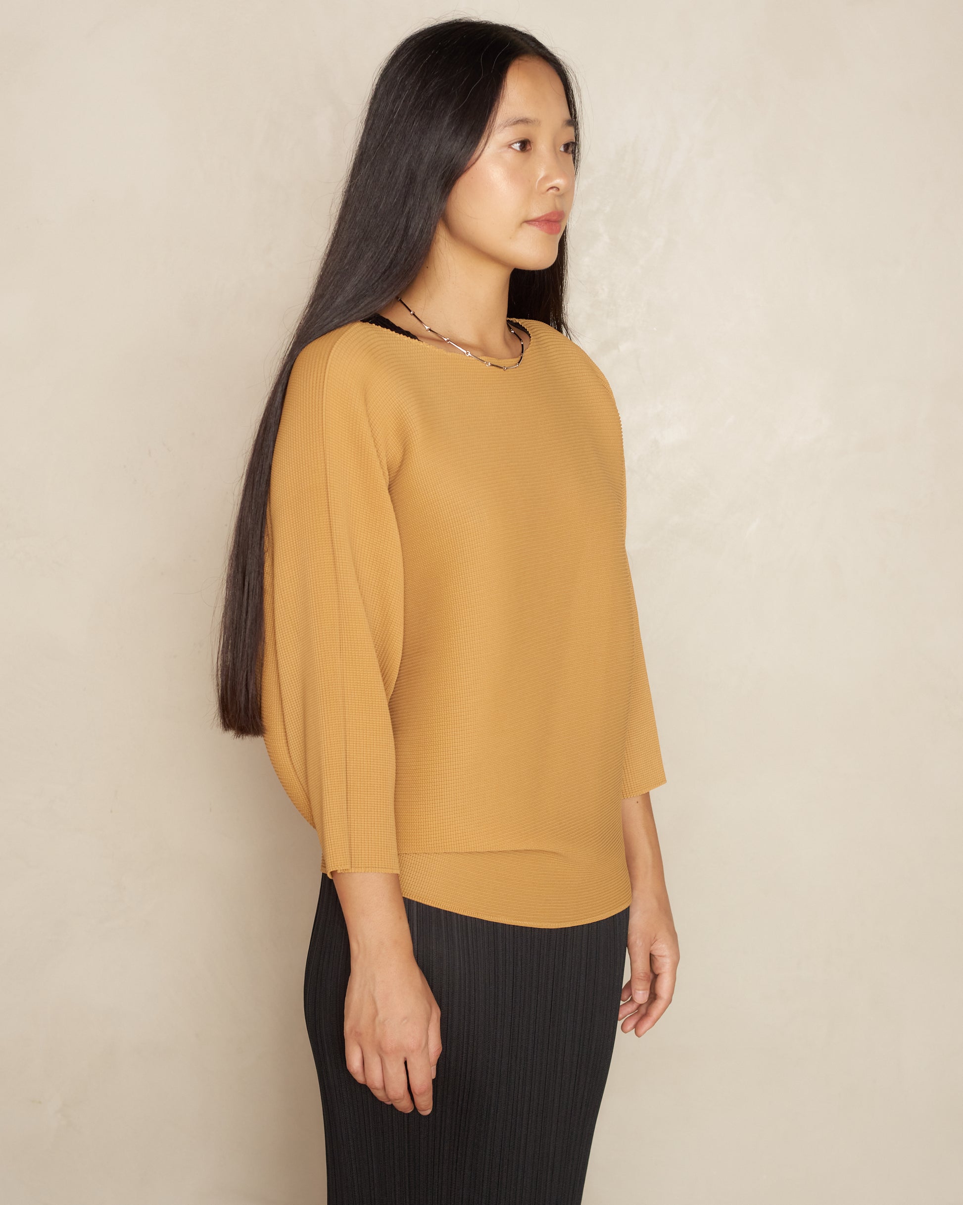 Light Camel Dolman Stretch Pleat Top – Dilettante