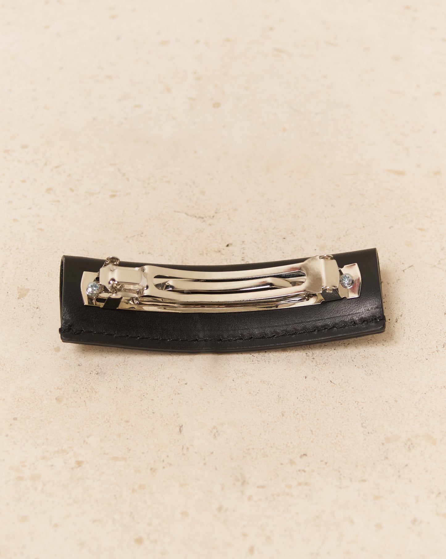 Black Leather Hair Clip