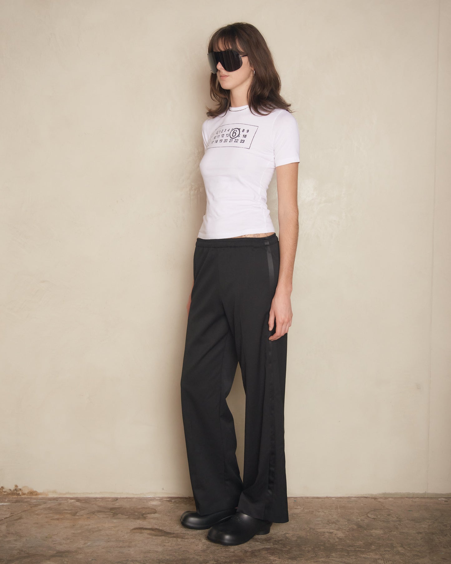 Black Straight Drawstring Trousers