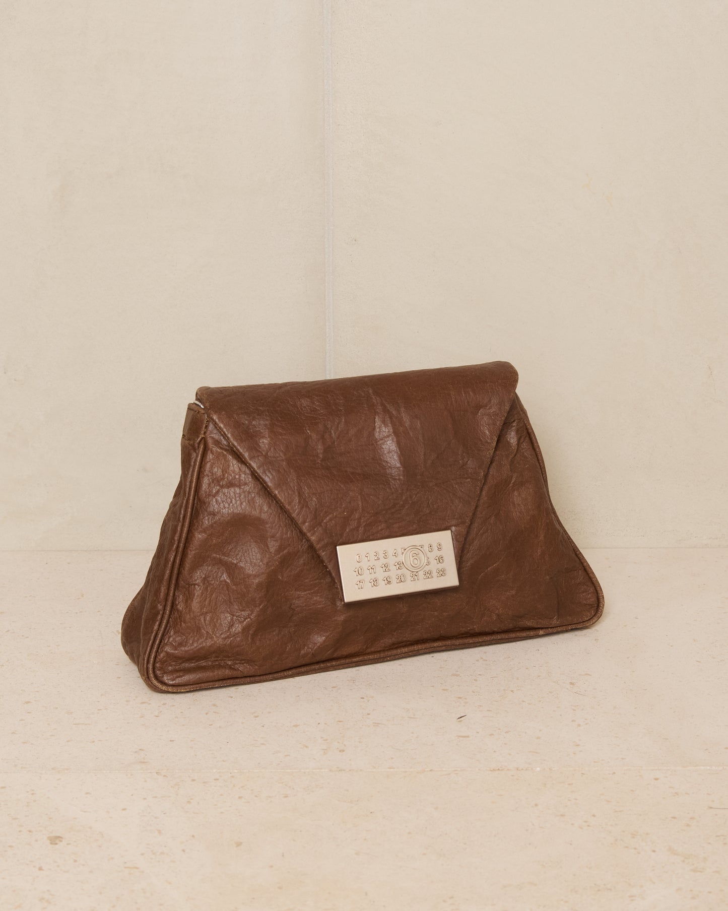 Rustic Brown Leather Numeric Bag