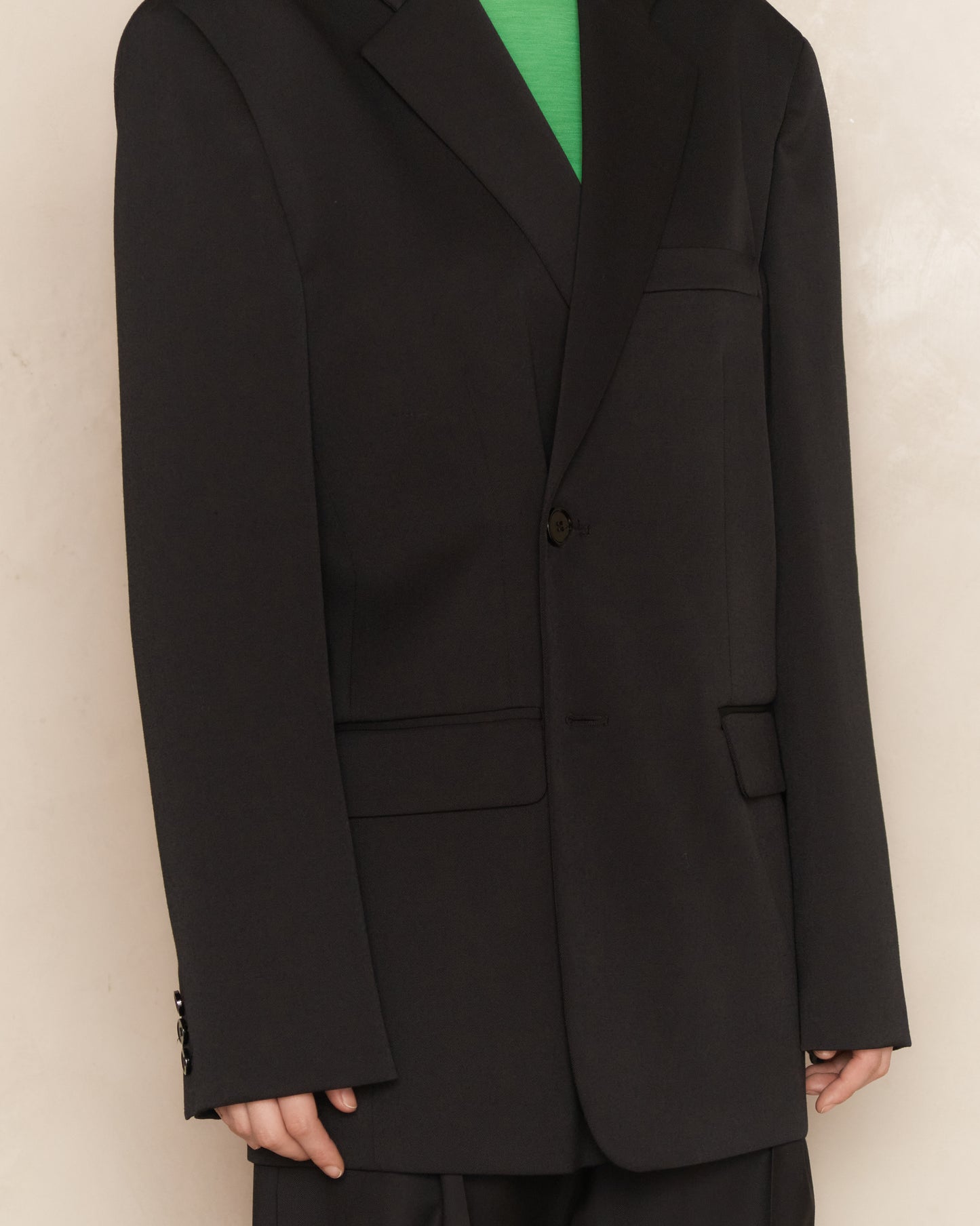 Black Classic Button Tailored Blazer