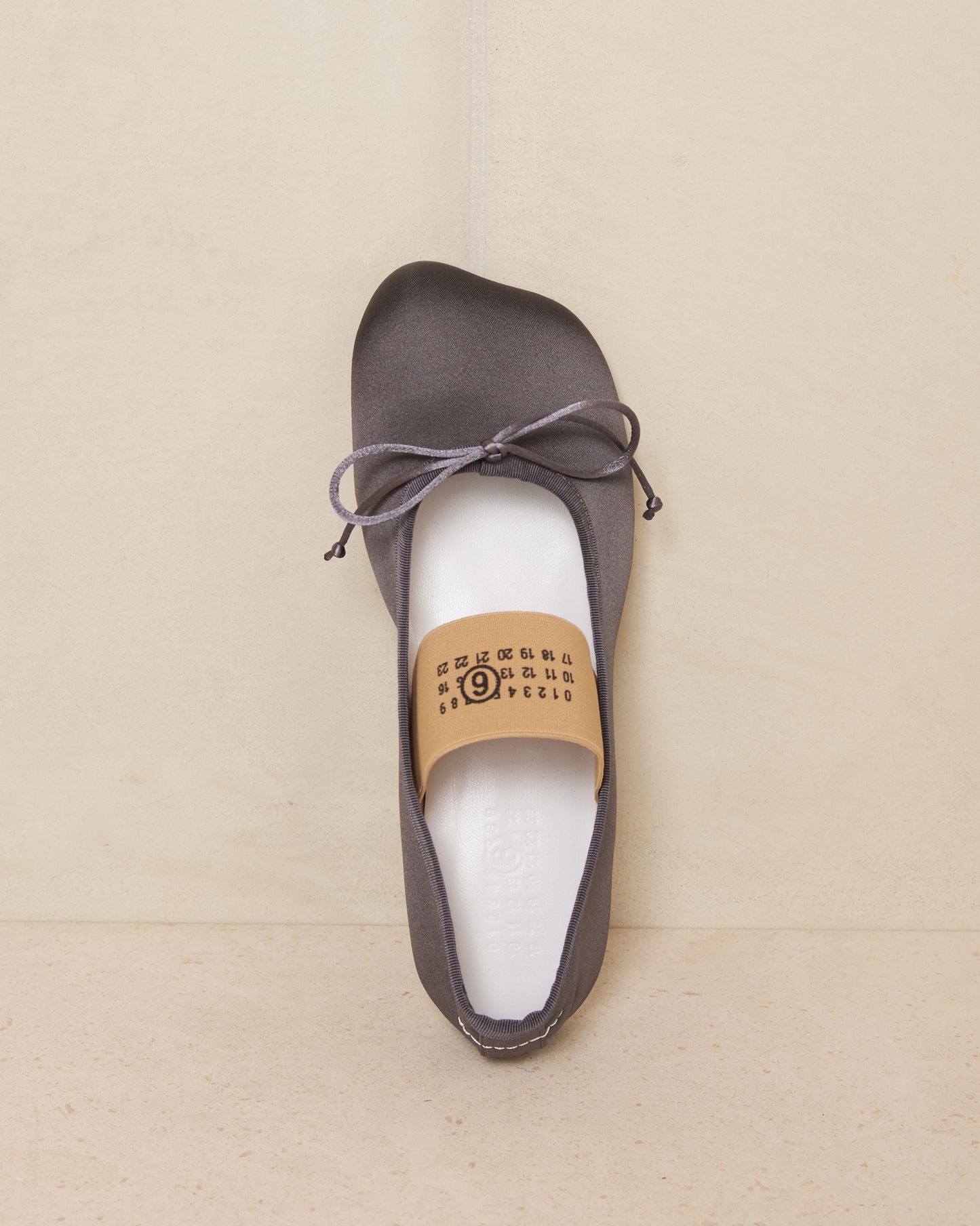 Grey Satin Anatomic Ballerina Shoes