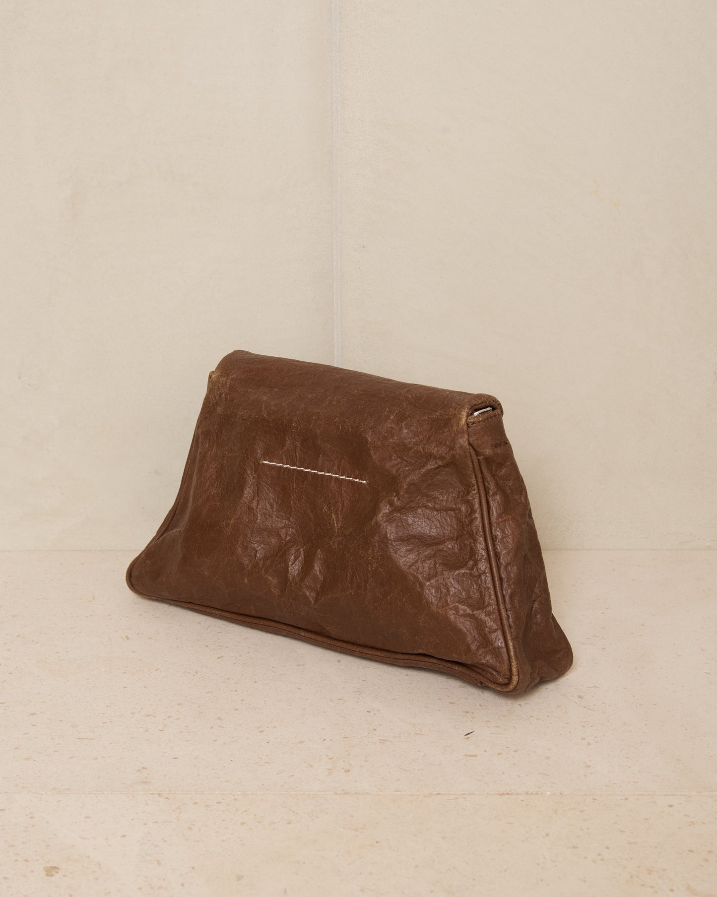 Rustic Brown Leather Numeric Bag