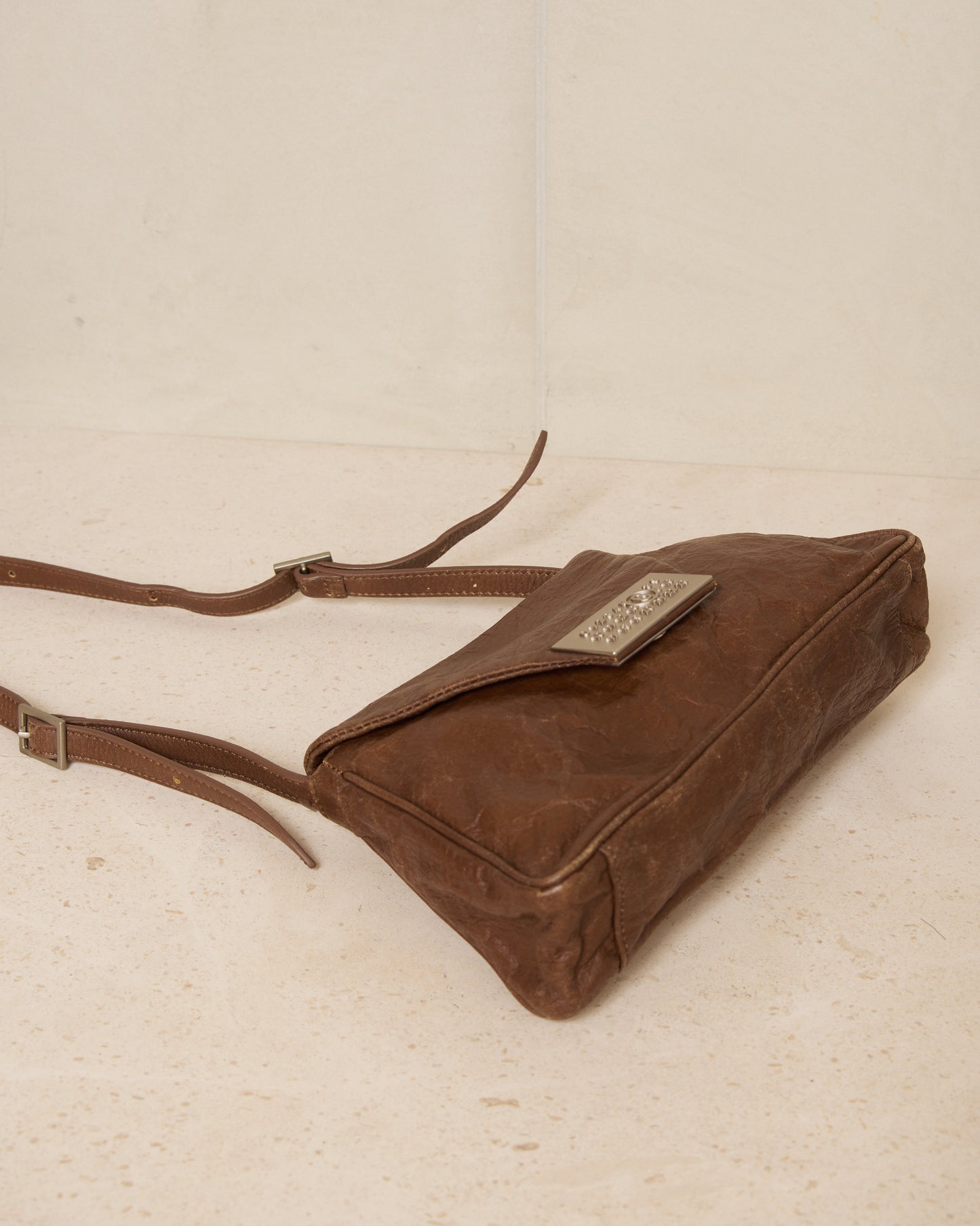 Rustic Brown Leather Numeric Bag