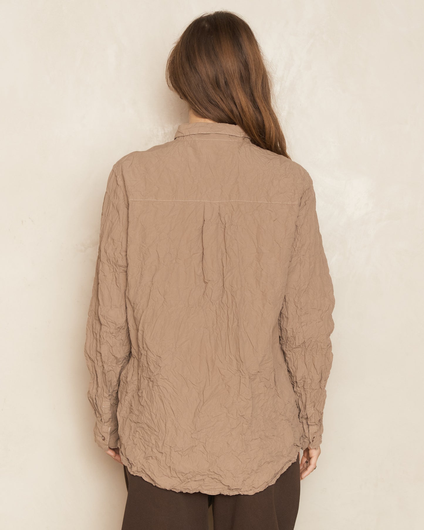 Beige Classic Crinkle Blouse