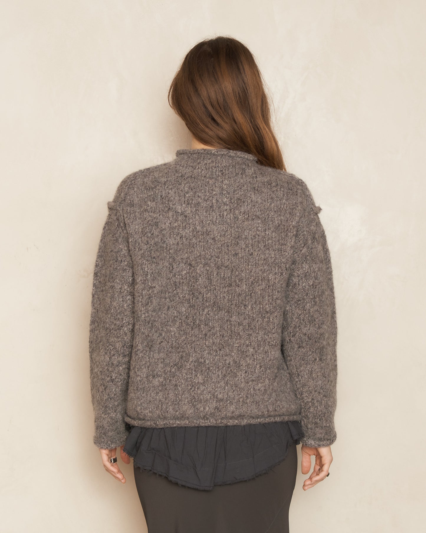 Greige Baby Alpaca Knit Pullover