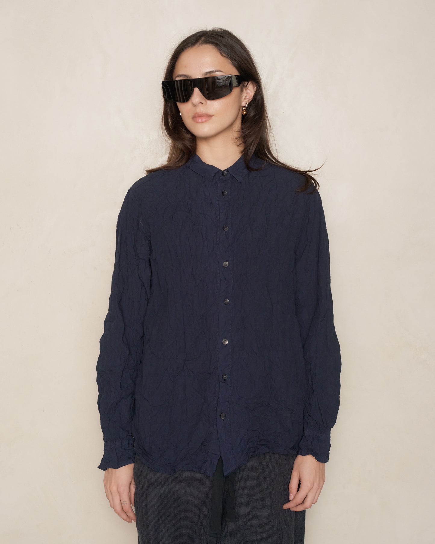 Navy Natural Wine Dye Blouse