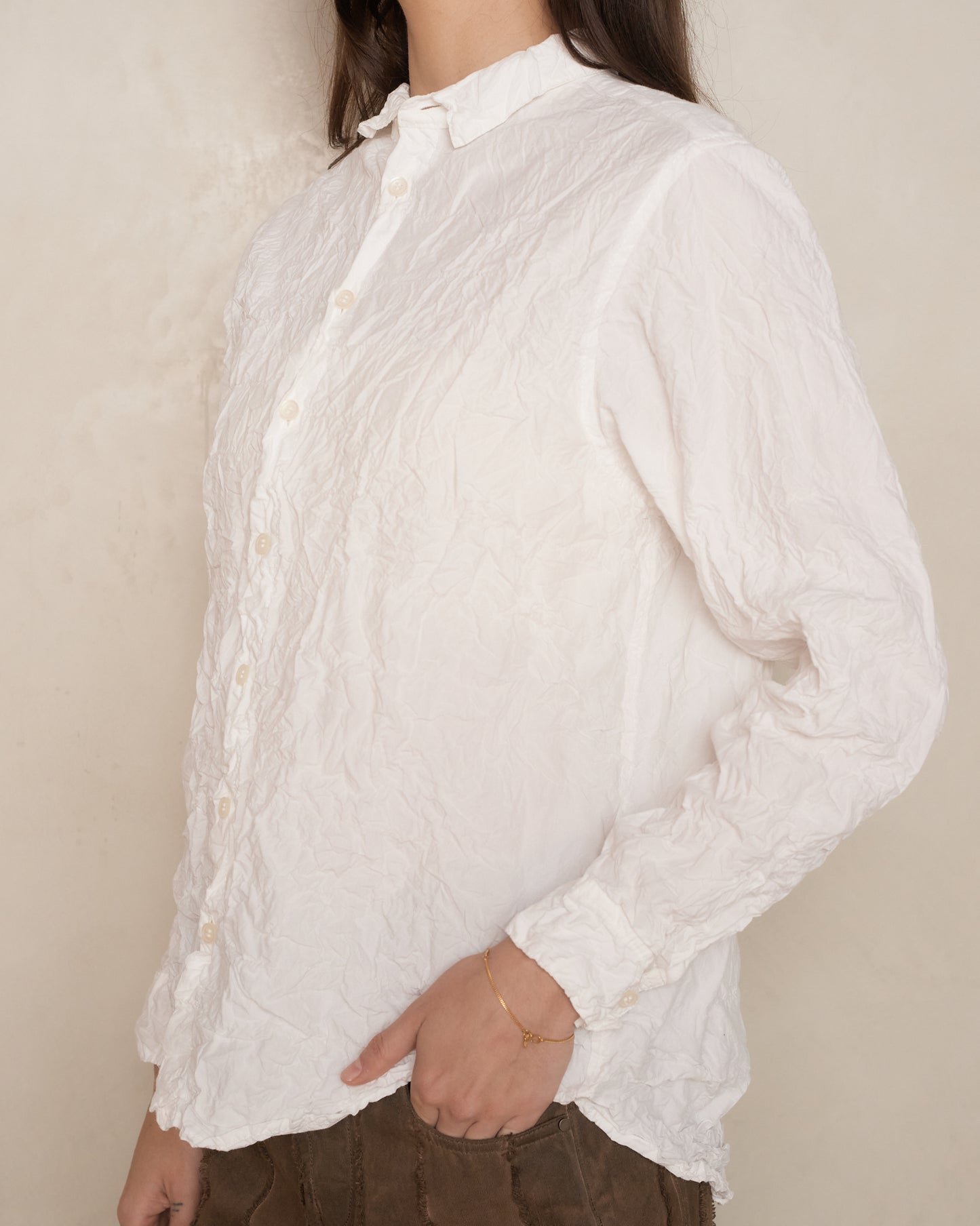 White Natural Wine Dye Blouse