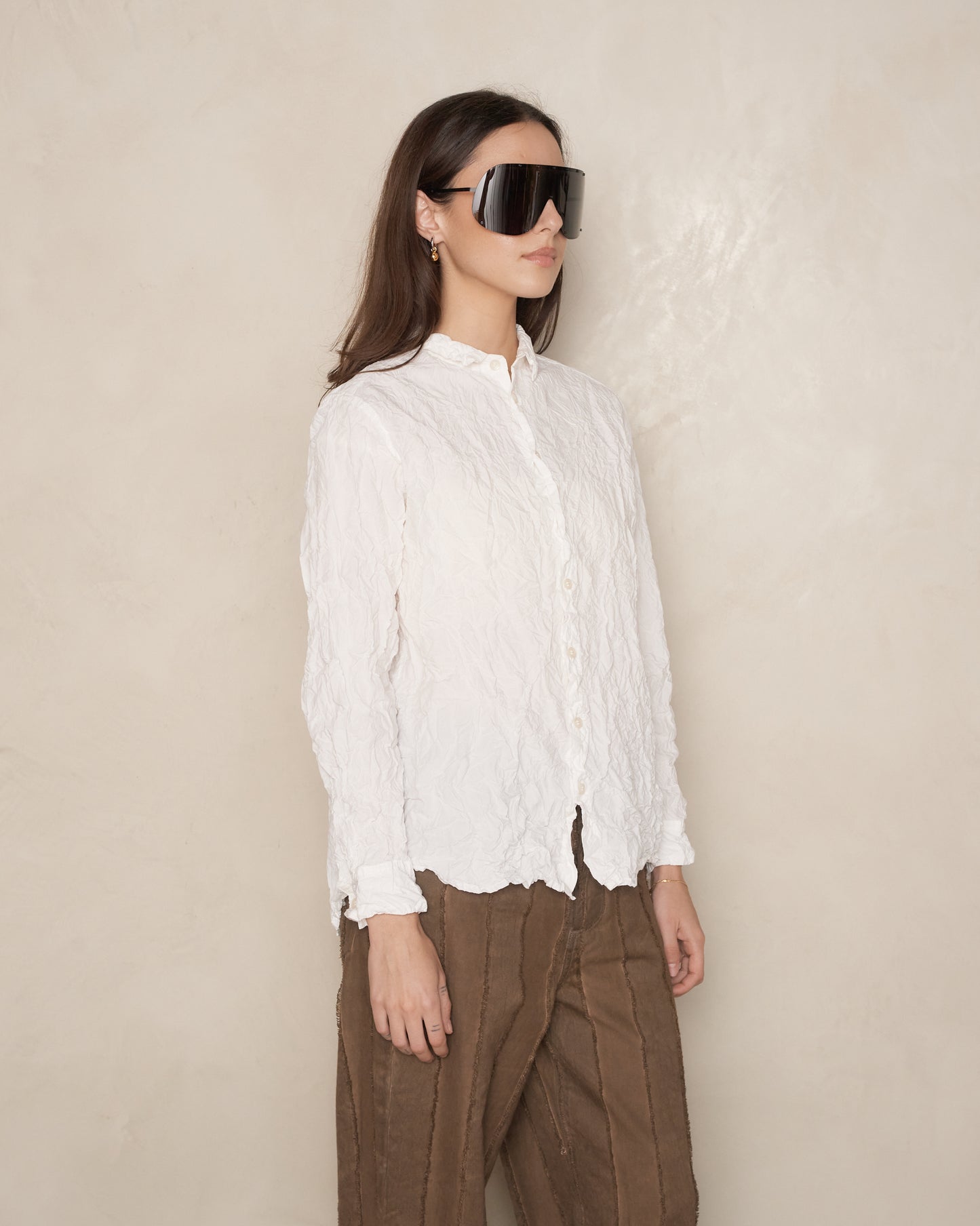 White Natural Wine Dye Blouse