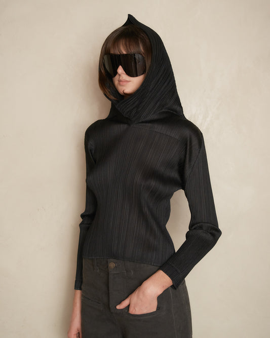 Black Cowl Neck Top