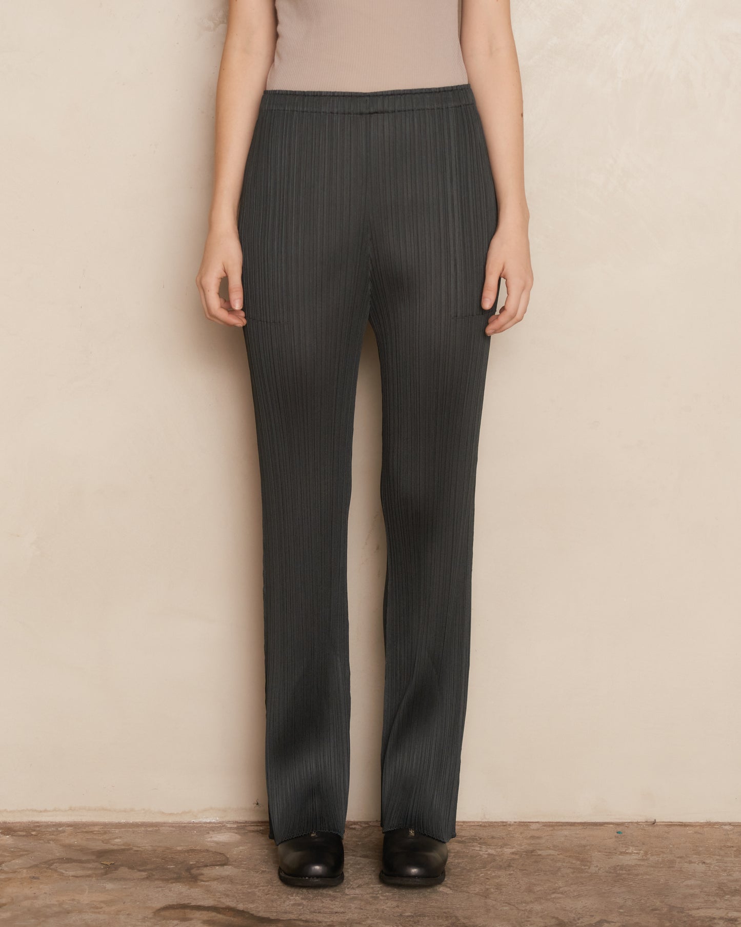 Charcoal Pleated Pants