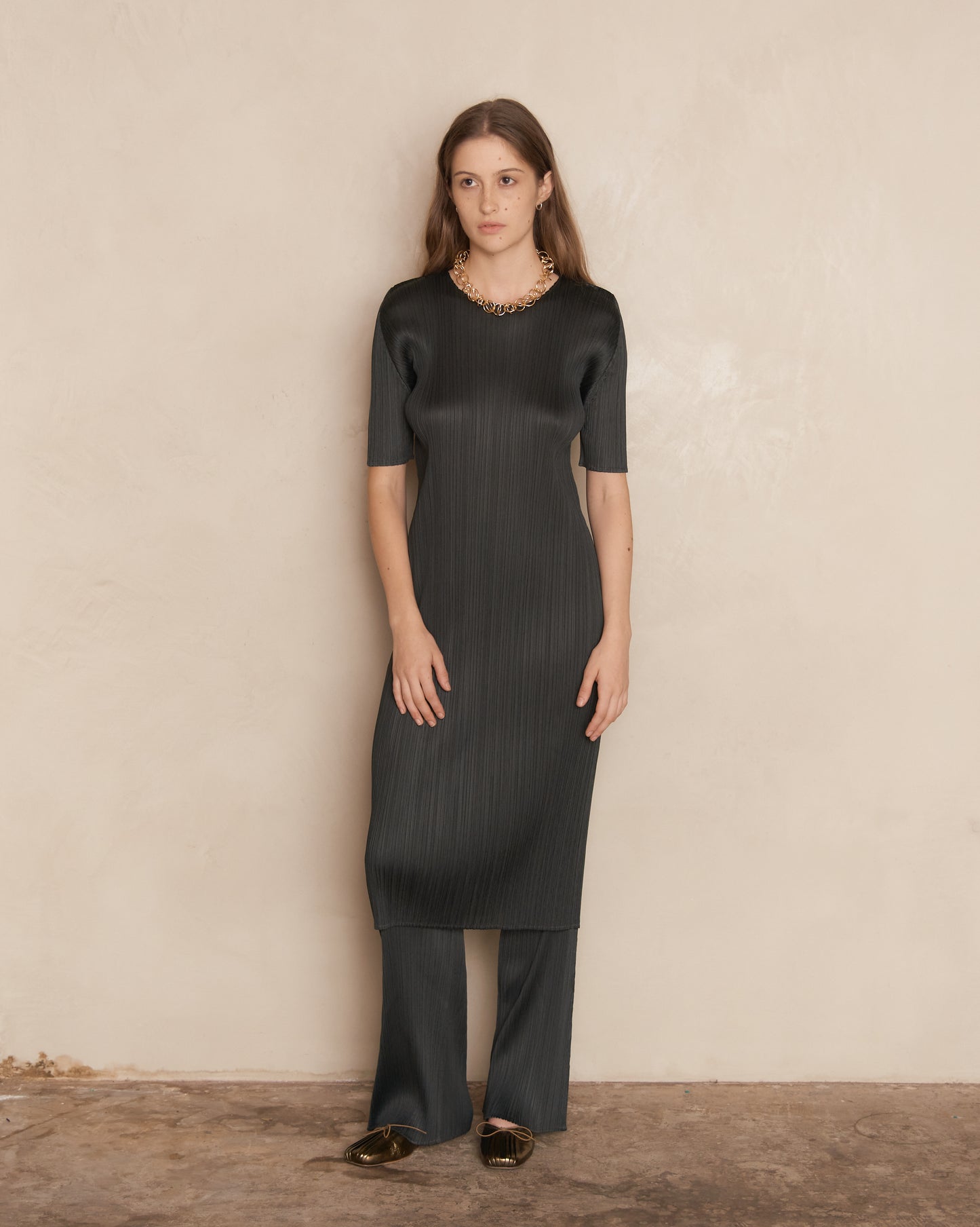 Charcoal Short Sleeve Dress