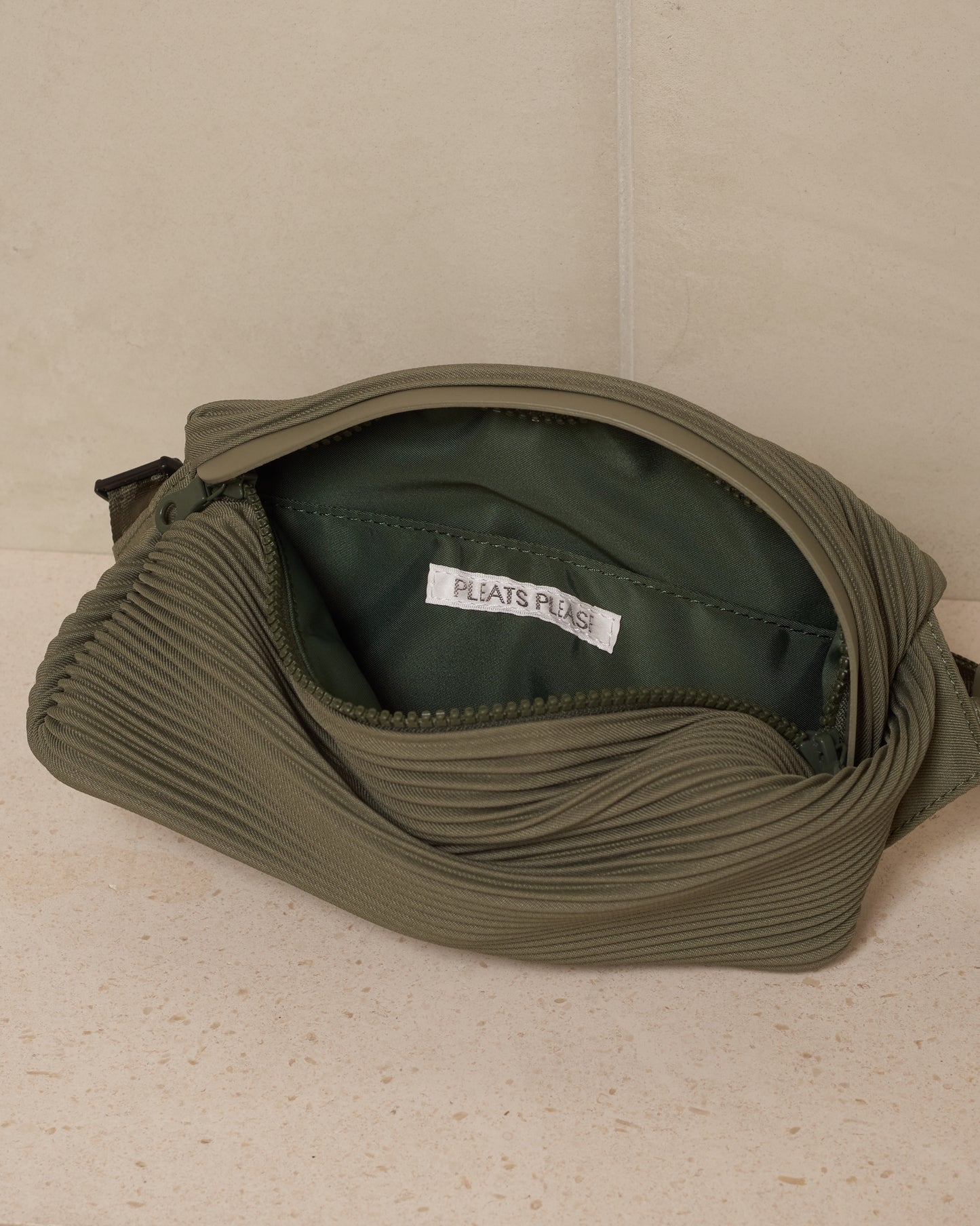 Steel Green Easy Bias Pleats Waistbag