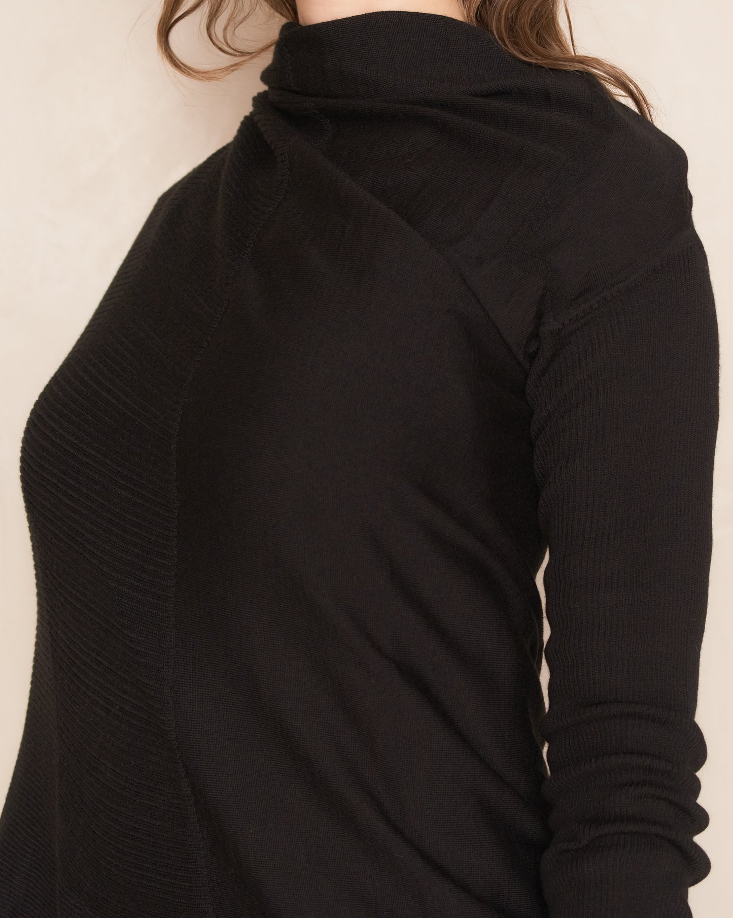 Black Medium Draped Wrap Cardigan