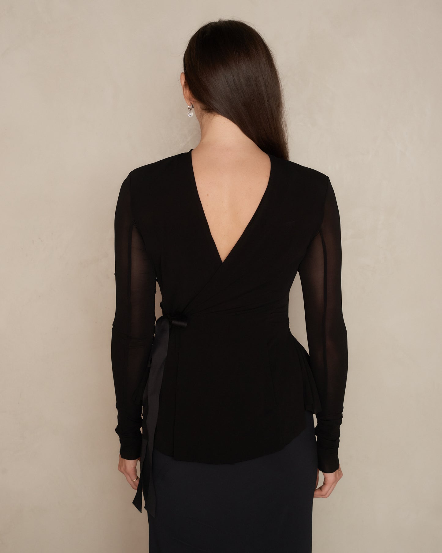 Black Longsleeve Wrap Jacket