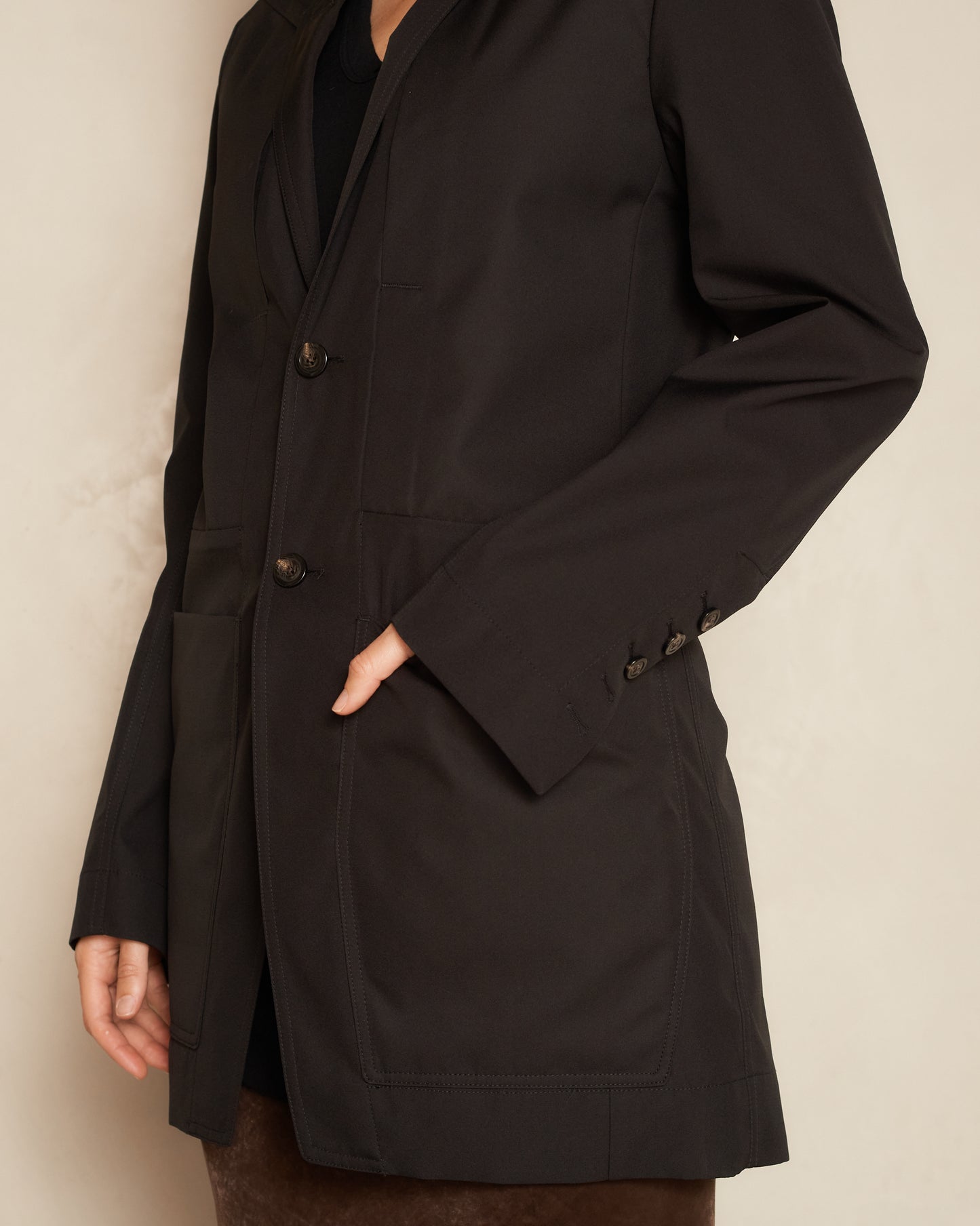 Black Taffeta Lido Jacket