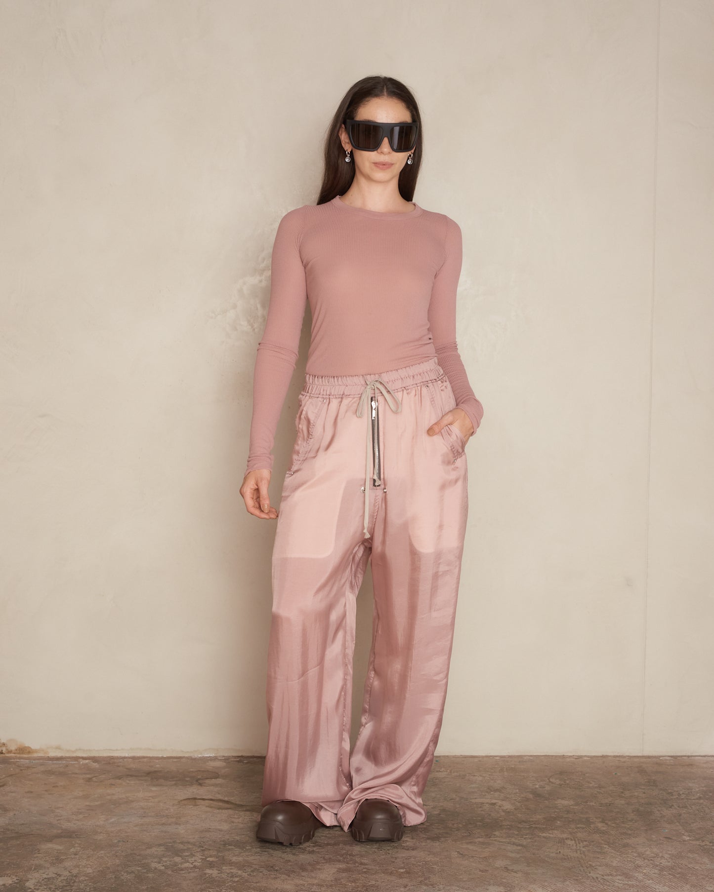 Dusty Pink Drawstring Trousers