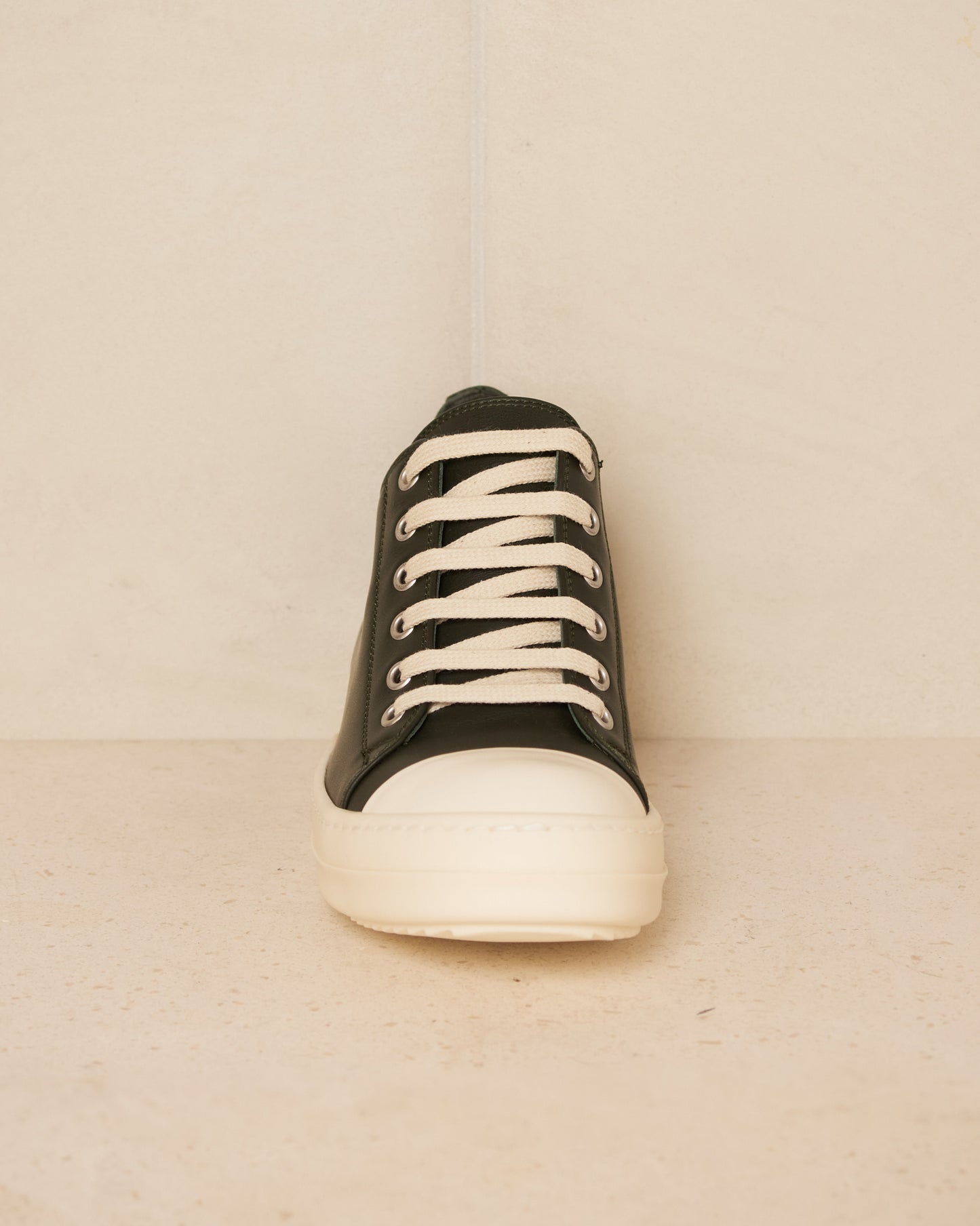 Forest and Milk Leather Low Sneakers