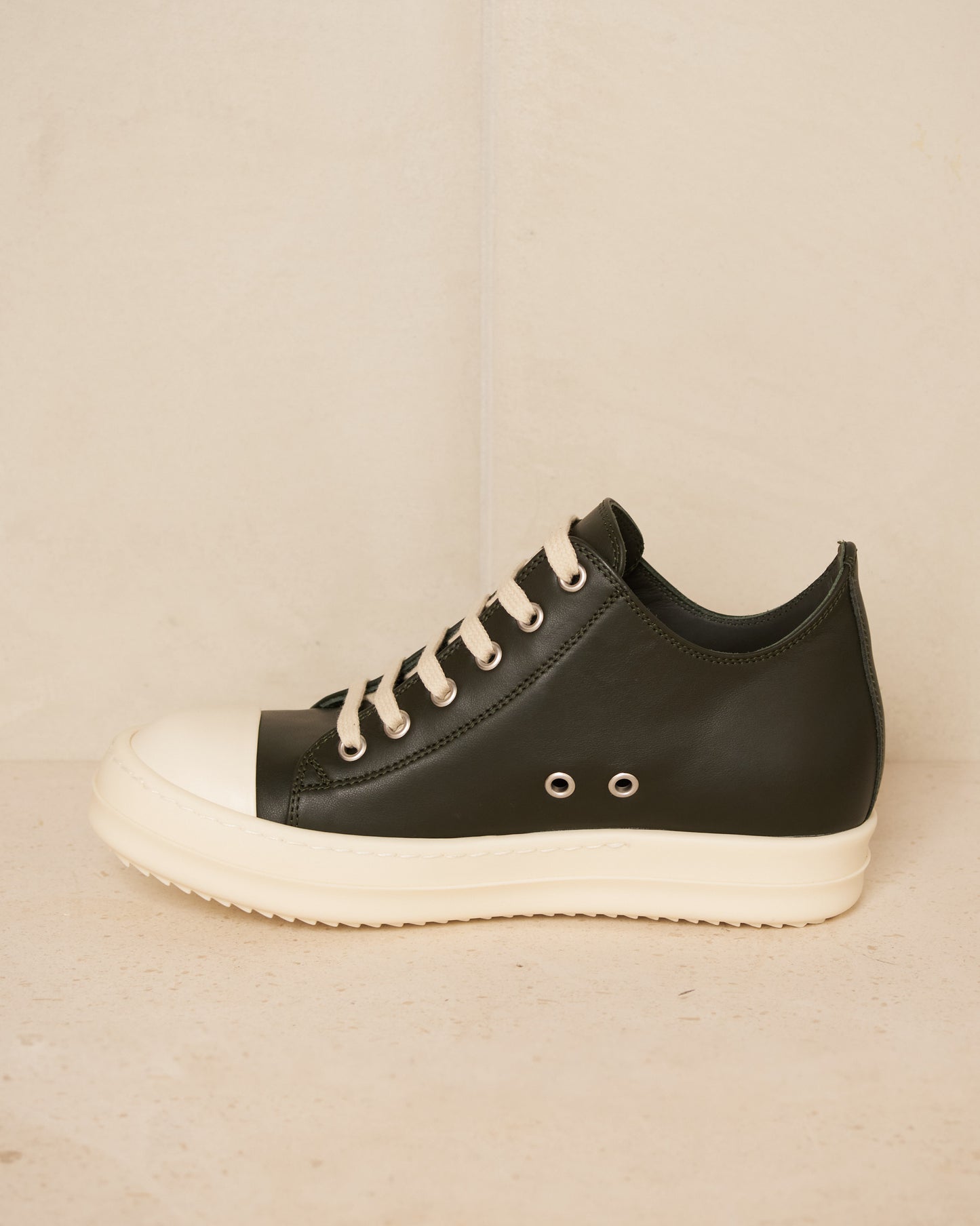 Forest and Milk Leather Low Sneakers