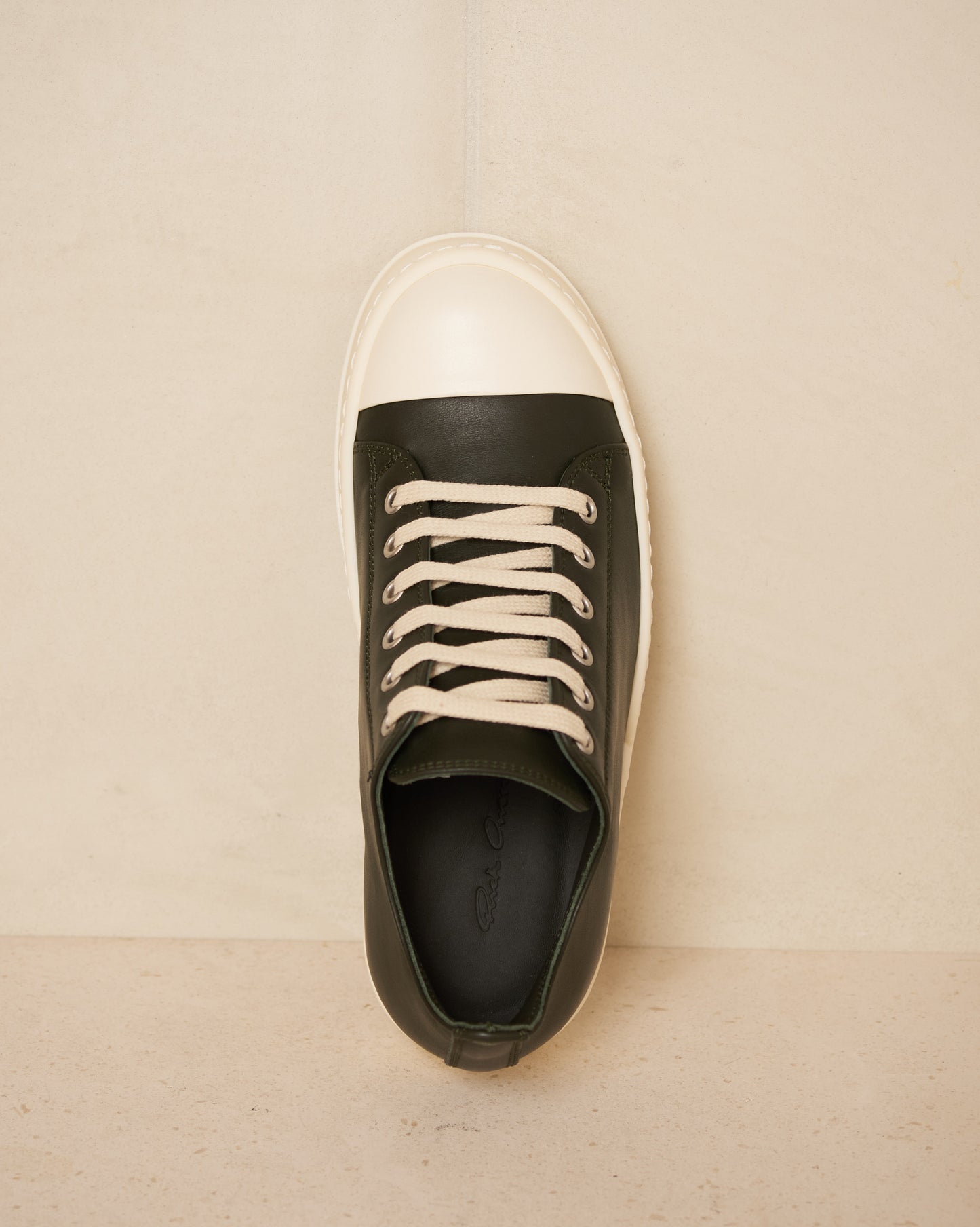 Forest and Milk Leather Low Sneakers