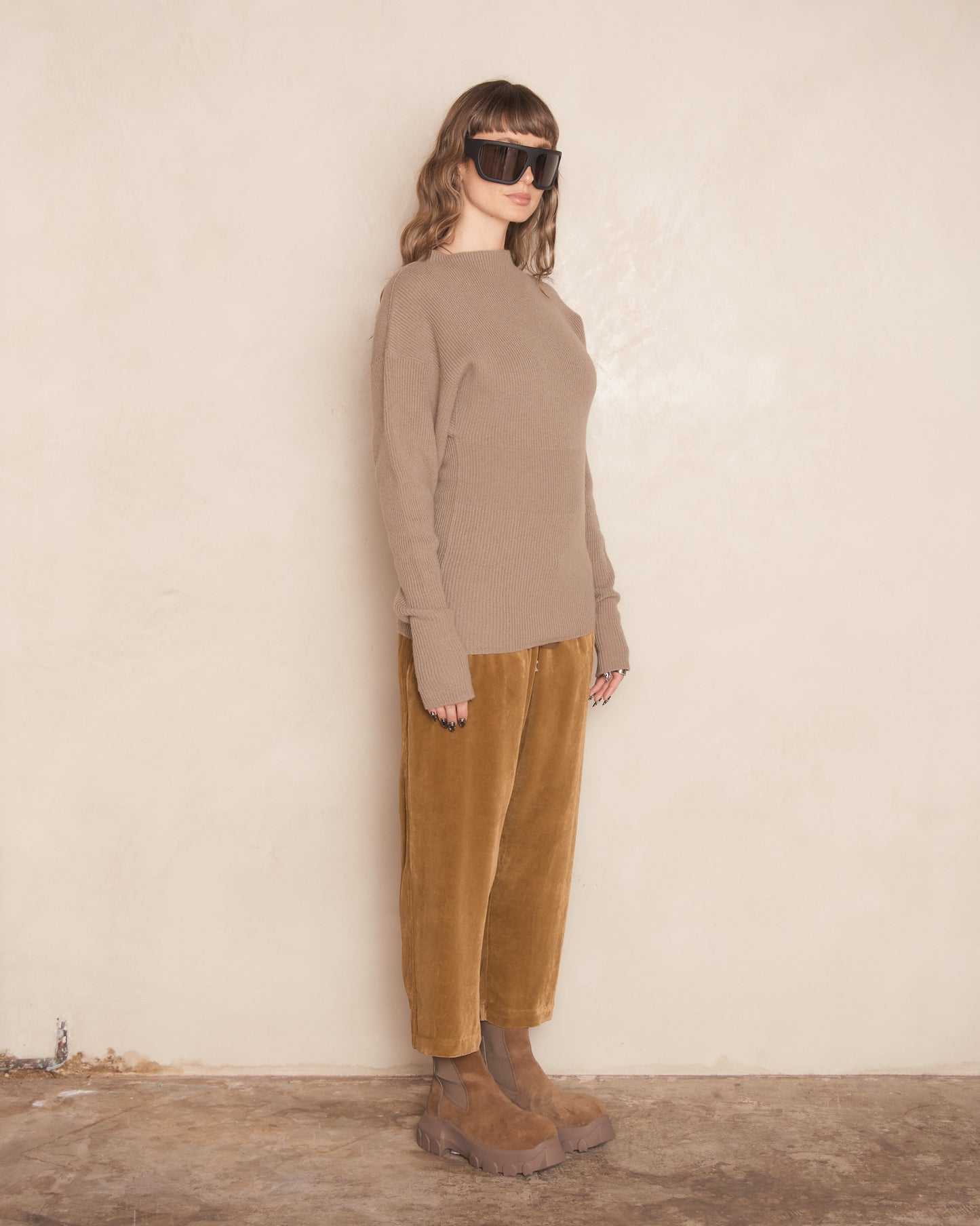 Honey Drawstring Cropped Trousers