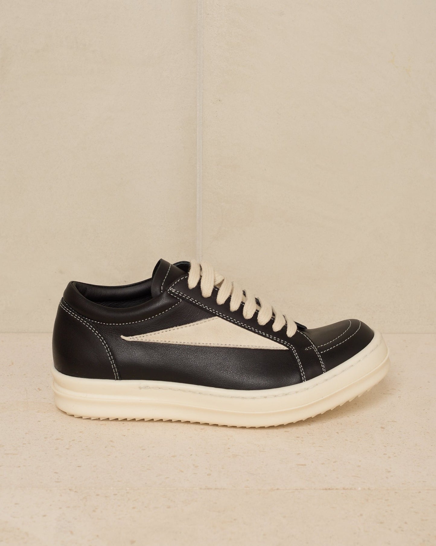 rick owens black leather sneakers