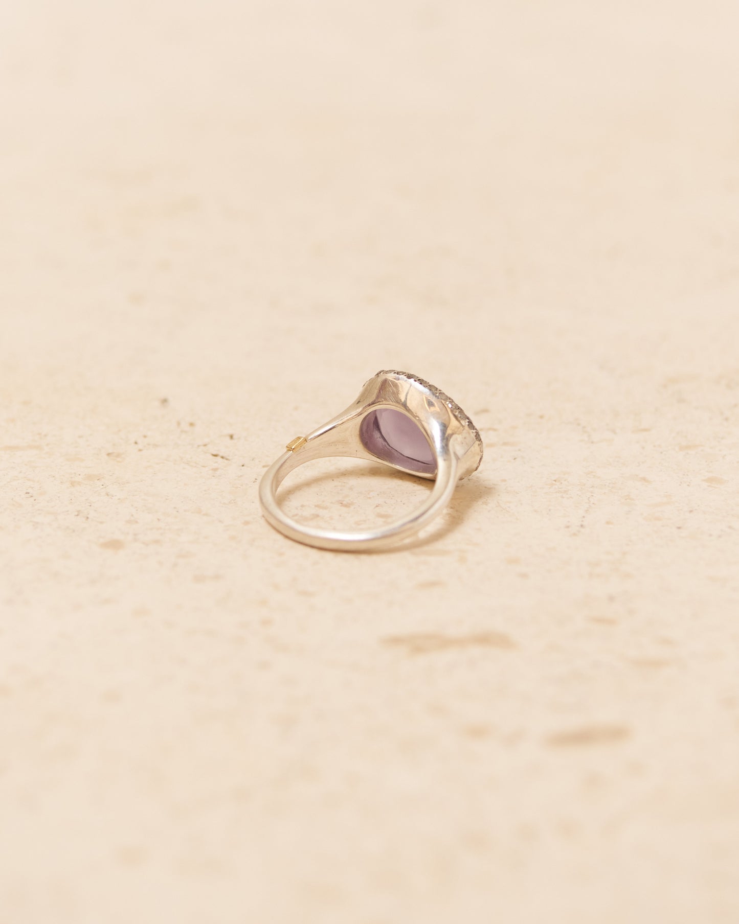 Olax Icy Grey Diamond Amethyst Ring