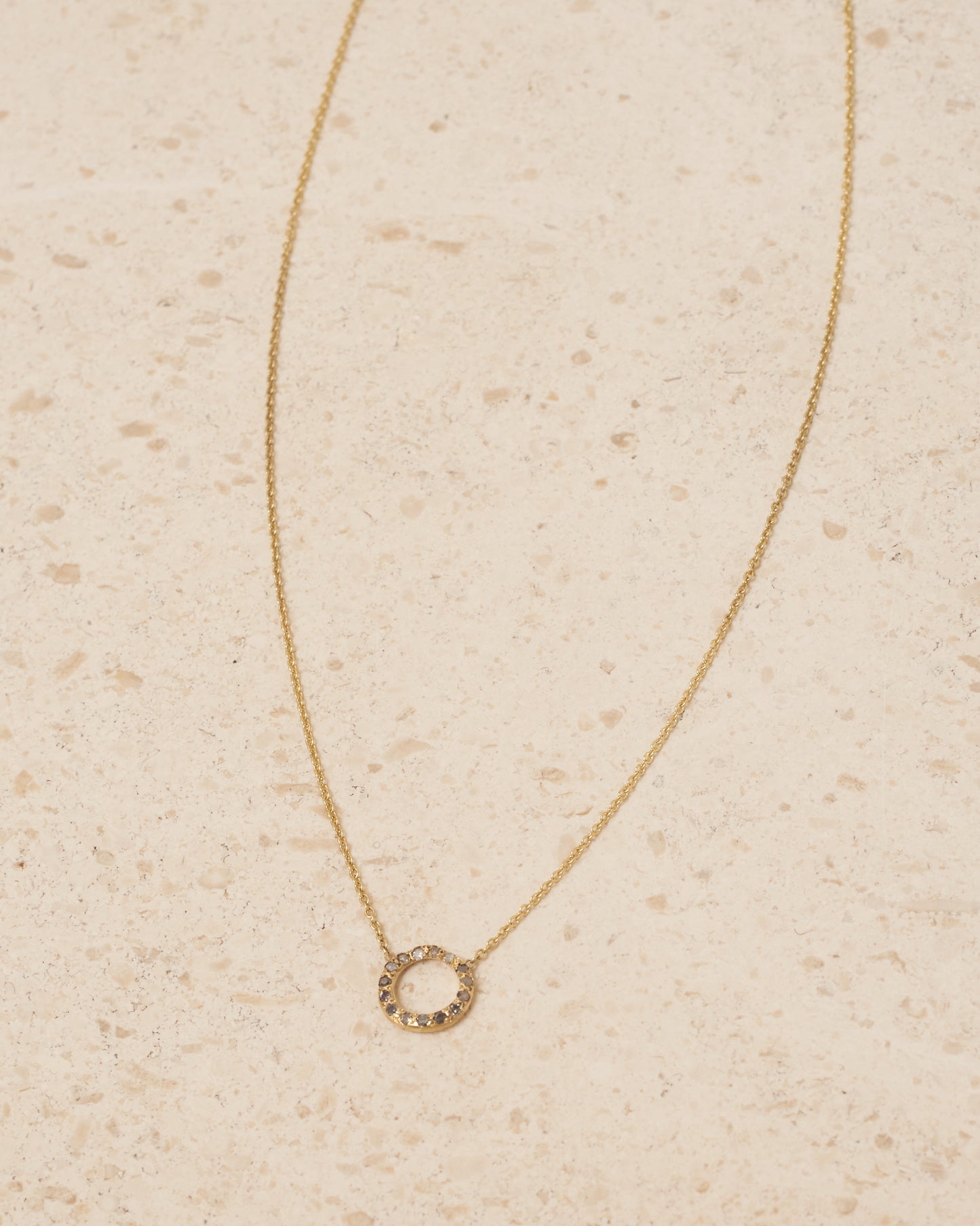 Pe Leo Yellow Gold Icy Grey Diamond Necklace