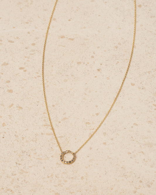 Pe Leo Yellow Gold Icy Grey Diamond Necklace