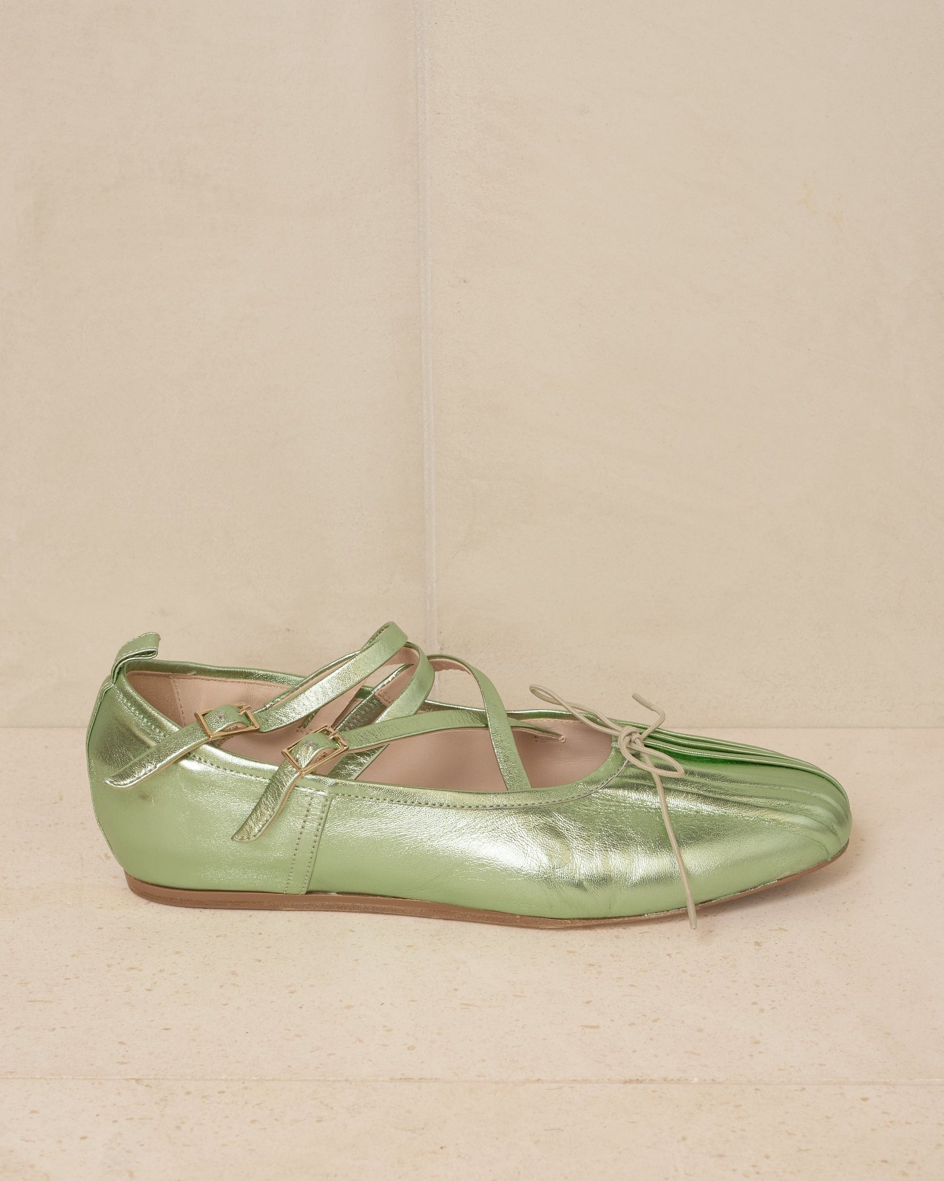 simone rocha mint criss cross ballerina shoe