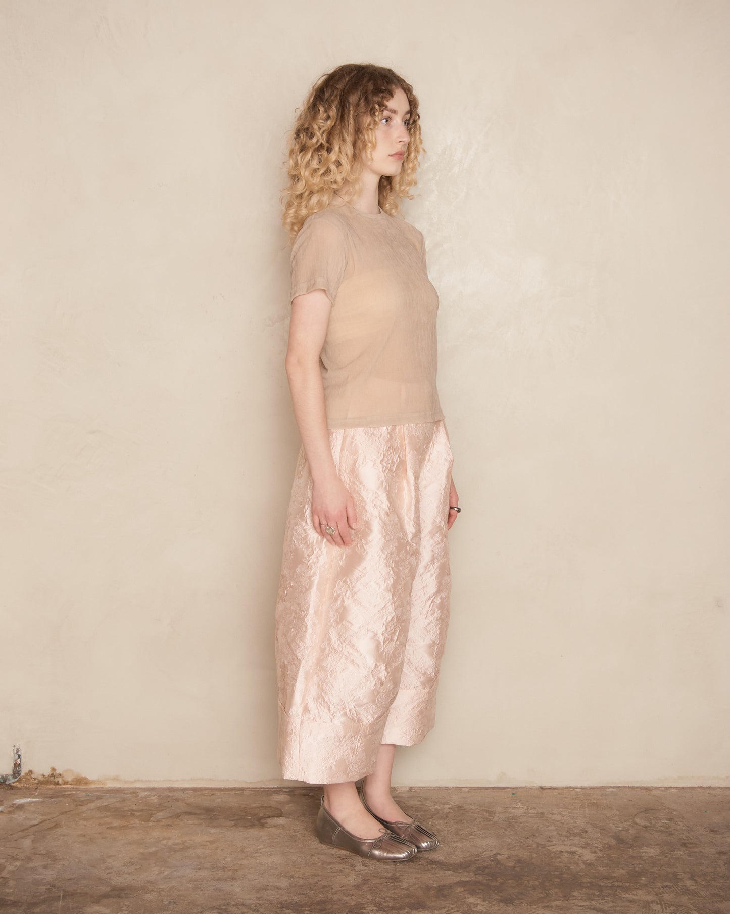 Rose Sculpted Wide Leg Trousers