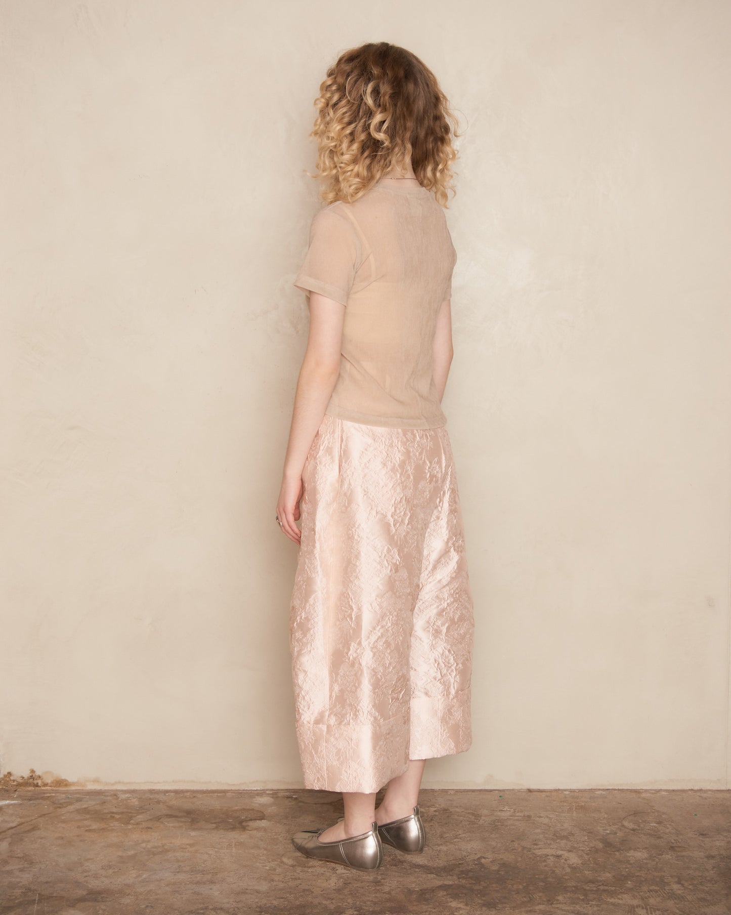 Rose Sculpted Wide Leg Trousers