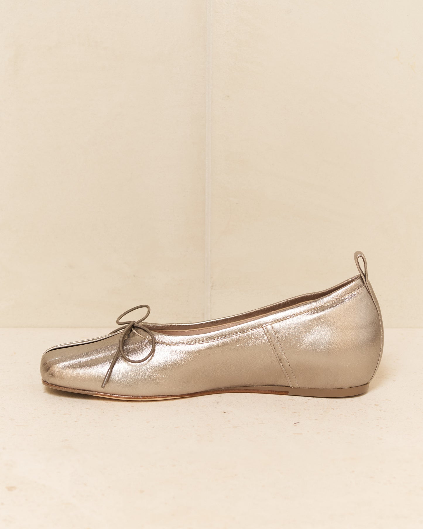 Silver Pleated Ballerina Shoe