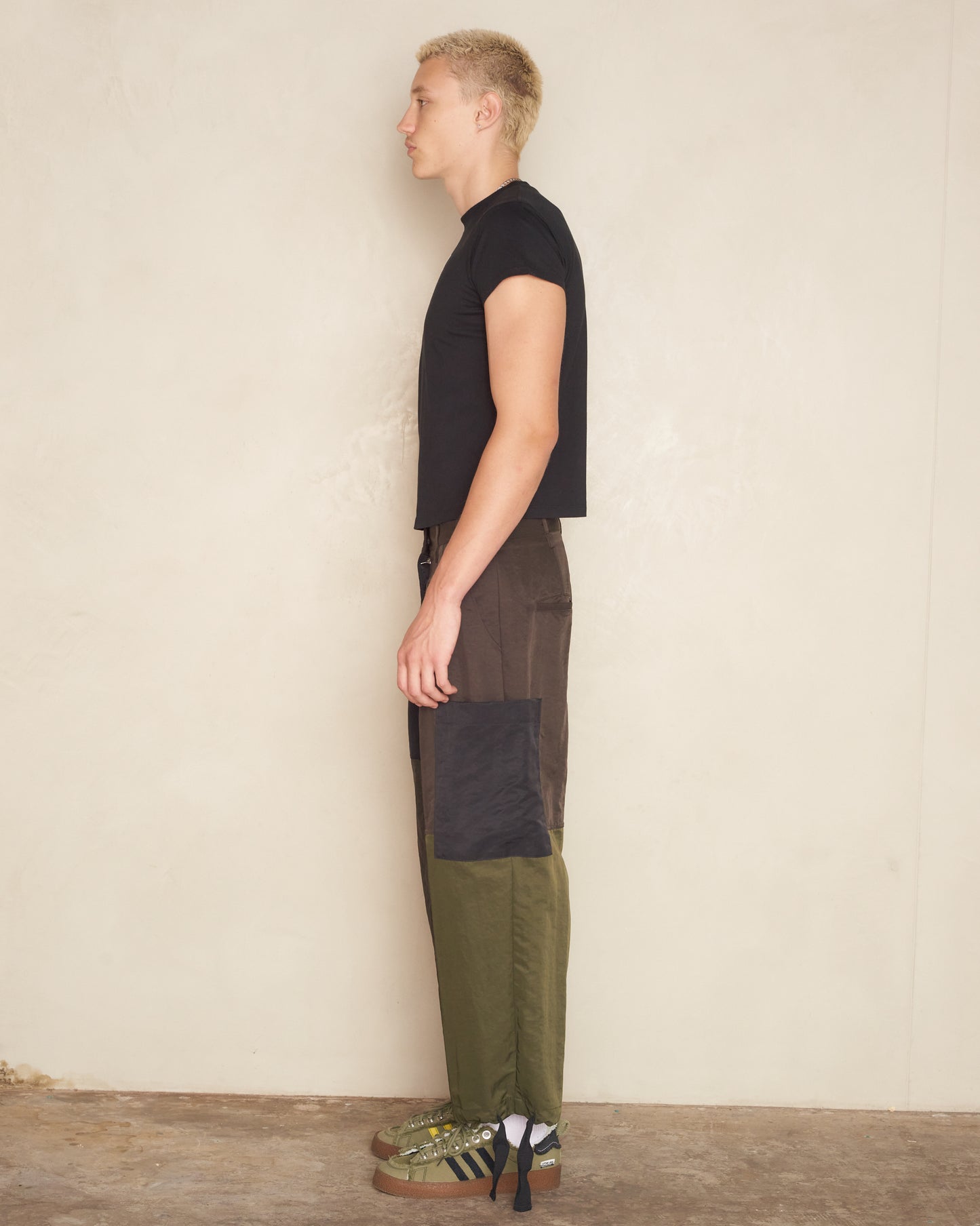 Army Green and Black Patch Pocket Pant