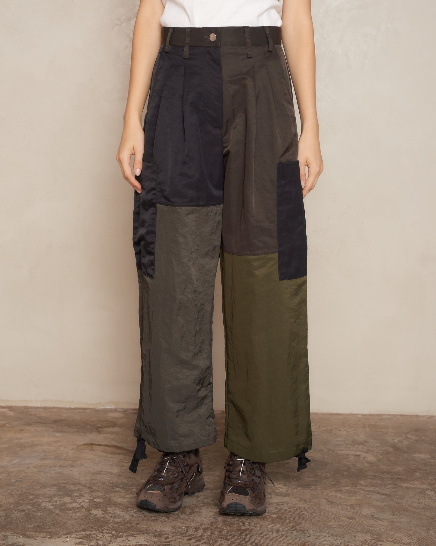 Army Green and Black Patch Pocket Pant