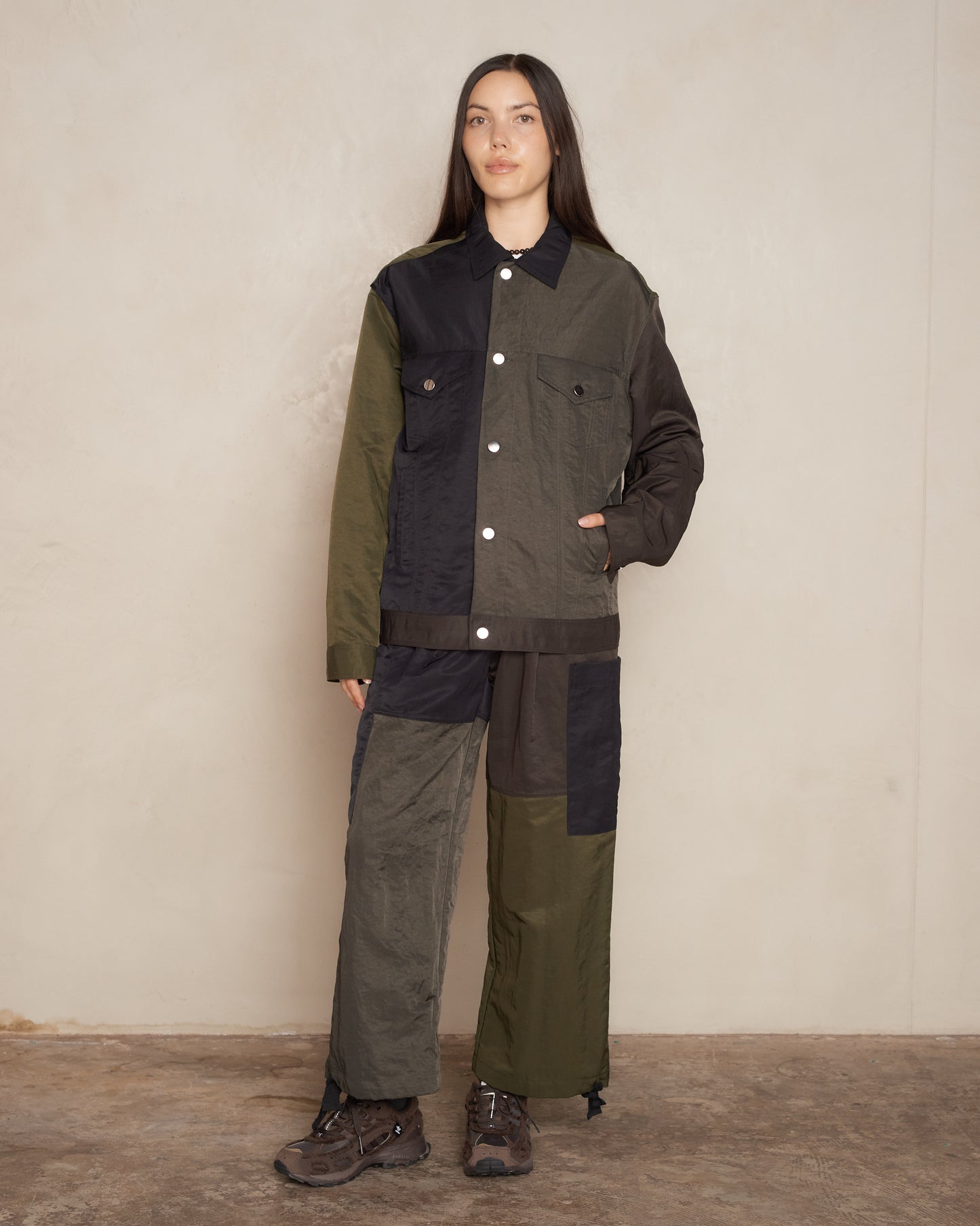 Army Green and Black Patch Pocket Pant