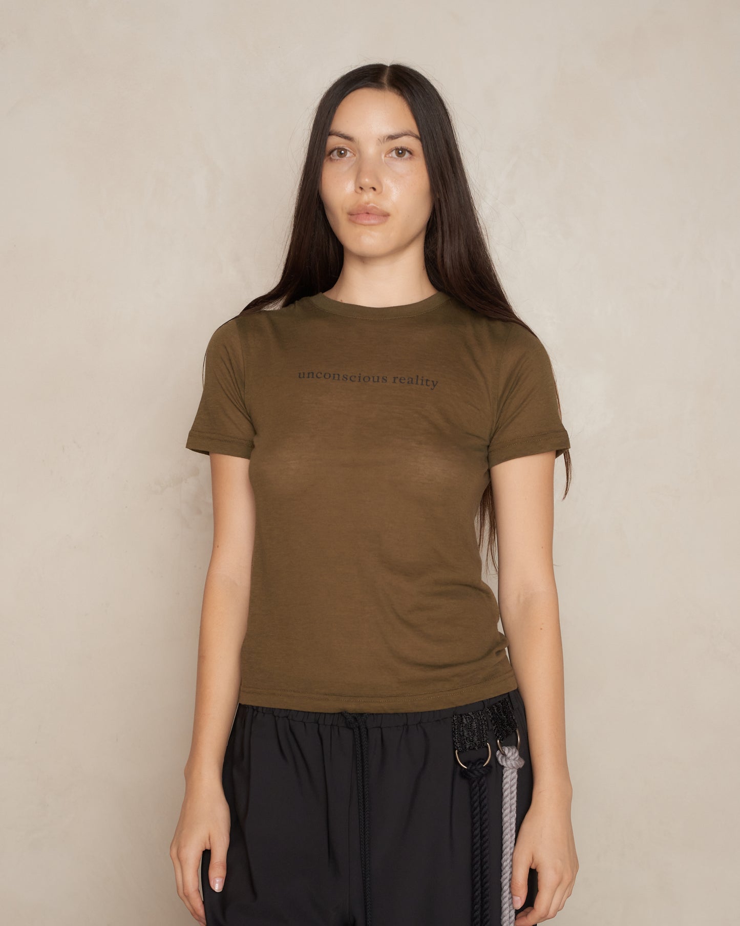 Army Green Unconscious Reality Slim T-Shirt