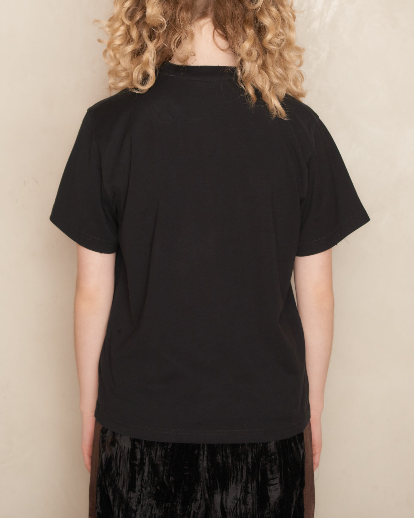 Black Draped Rose Print T-Shirt