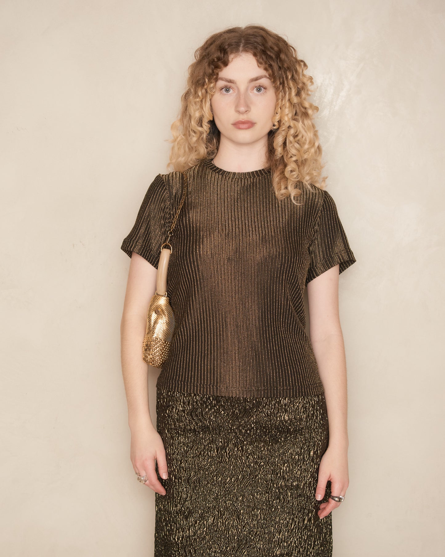 Gold Speckle Rib T-Shirt