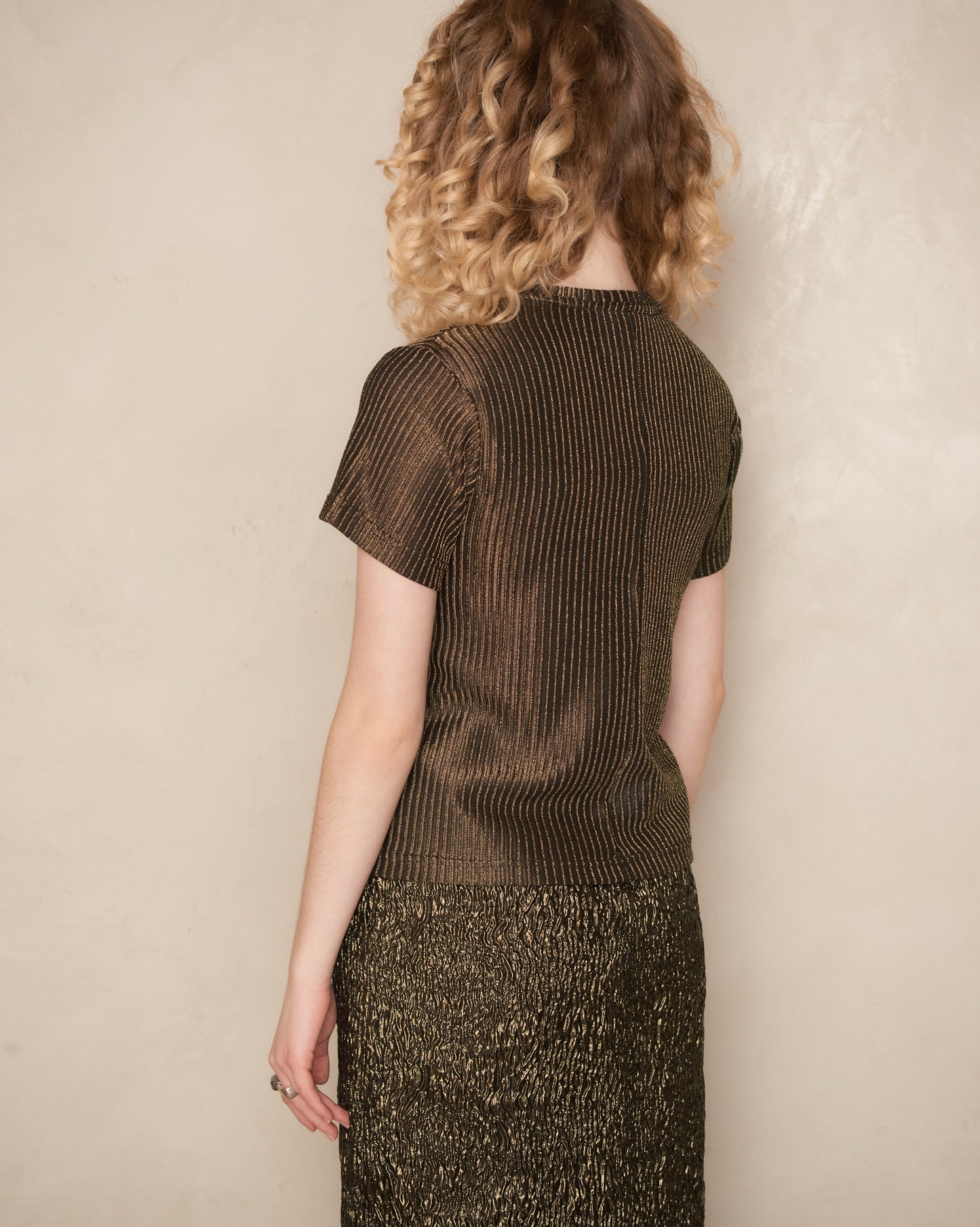 Gold Speckle Rib T-Shirt