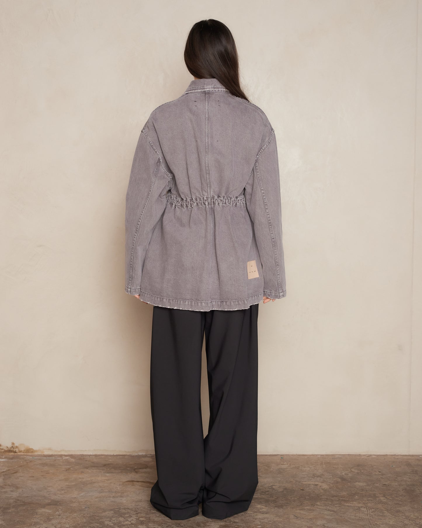 Dark Grey Gathered Jacket