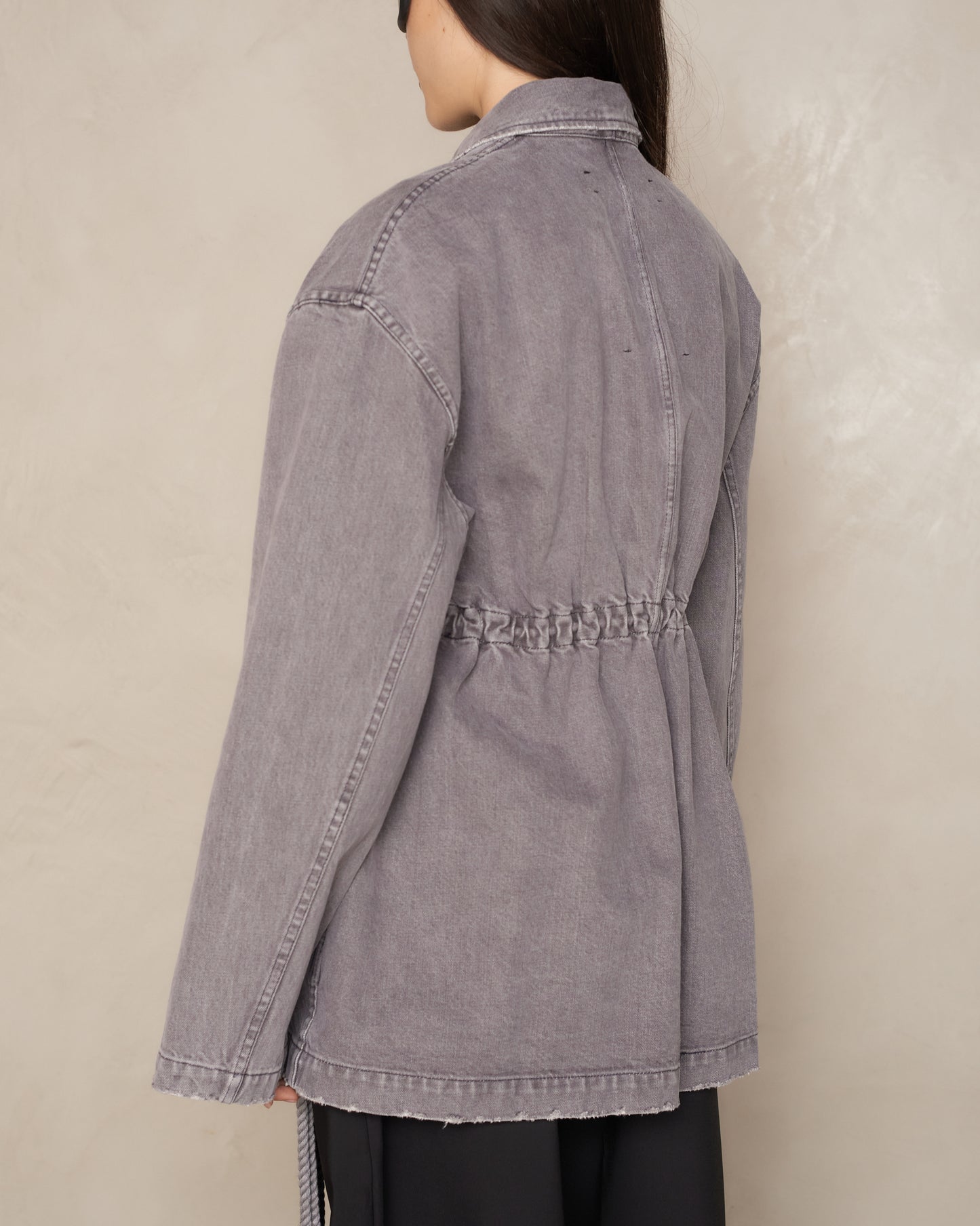 Dark Grey Gathered Jacket